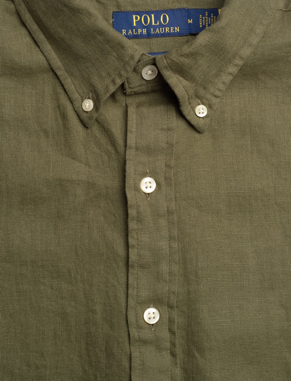Polo Ralph Lauren - Custom Fit Linen Shirt - linneskjortor - new olive - 2