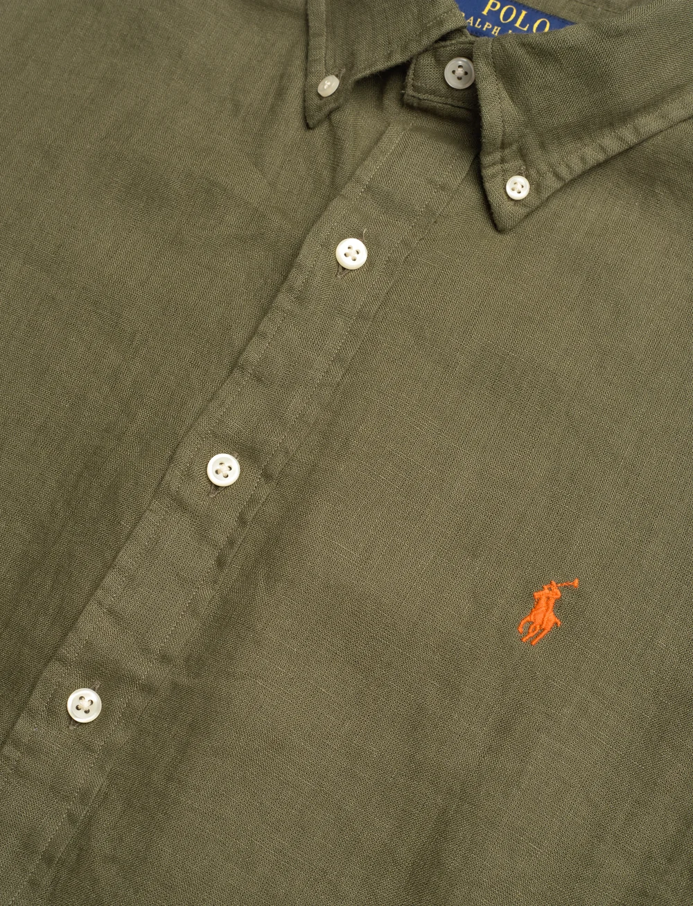 Polo Ralph Lauren - Custom Fit Linen Shirt - linneskjortor - new olive - 3