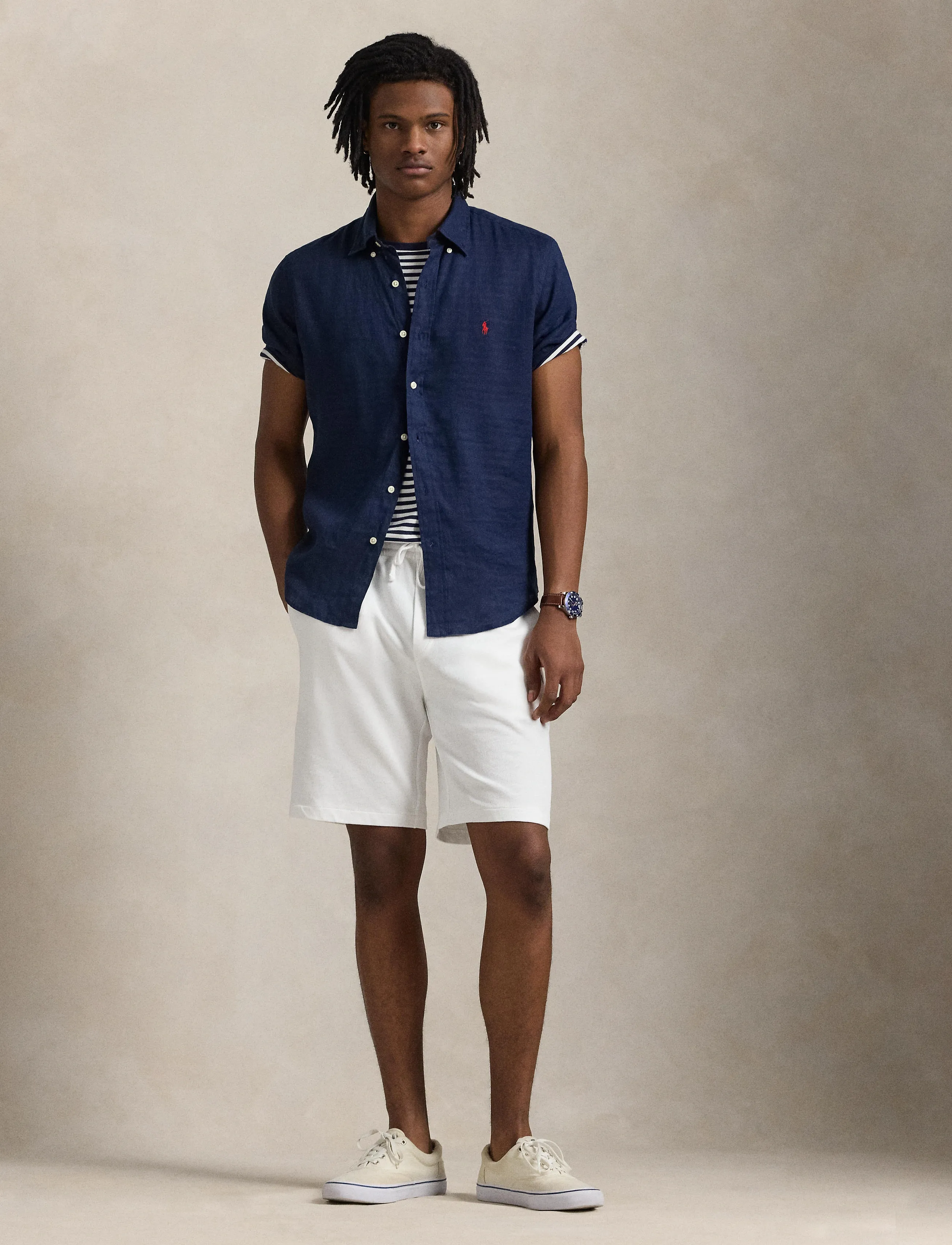 Polo Ralph Lauren Custom Fit Linen Shirt - Campaign - NEWPORT NAVY / navy