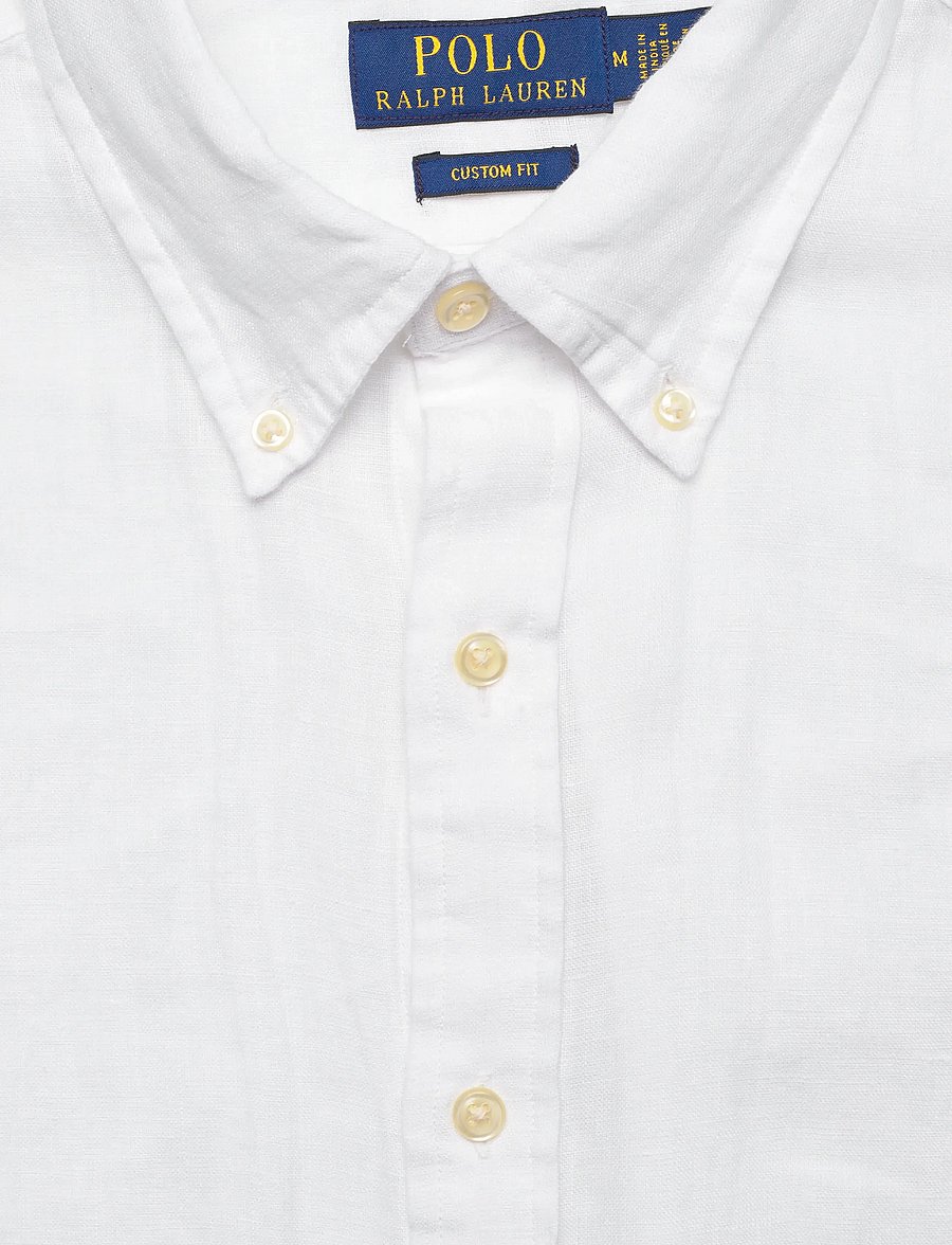 Polo Ralph Lauren - Custom Fit Linen Shirt - leinenhemden - white - 4