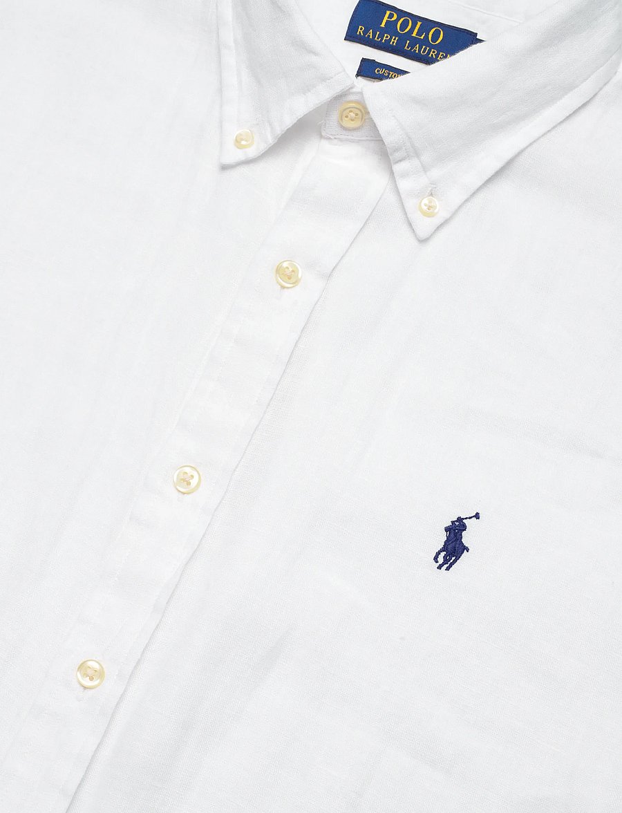 Polo Ralph Lauren - Custom Fit Linen Shirt - leinenhemden - white - 5