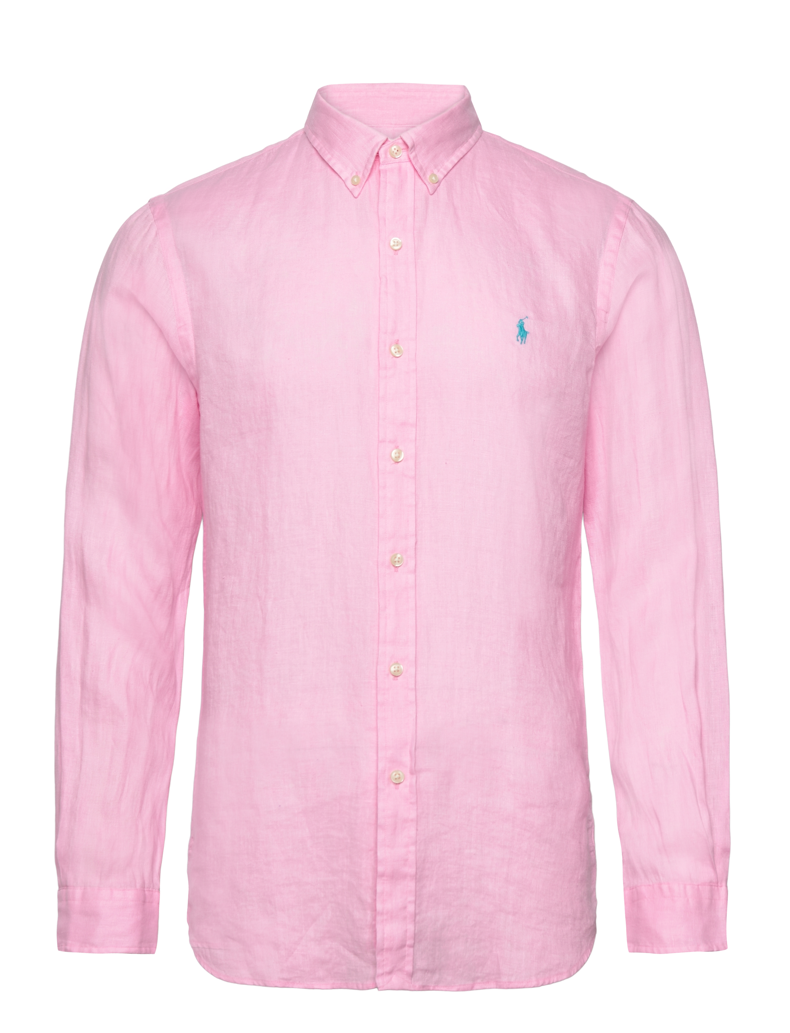 Slim Fit Linen Shirt - CARMEL PINK