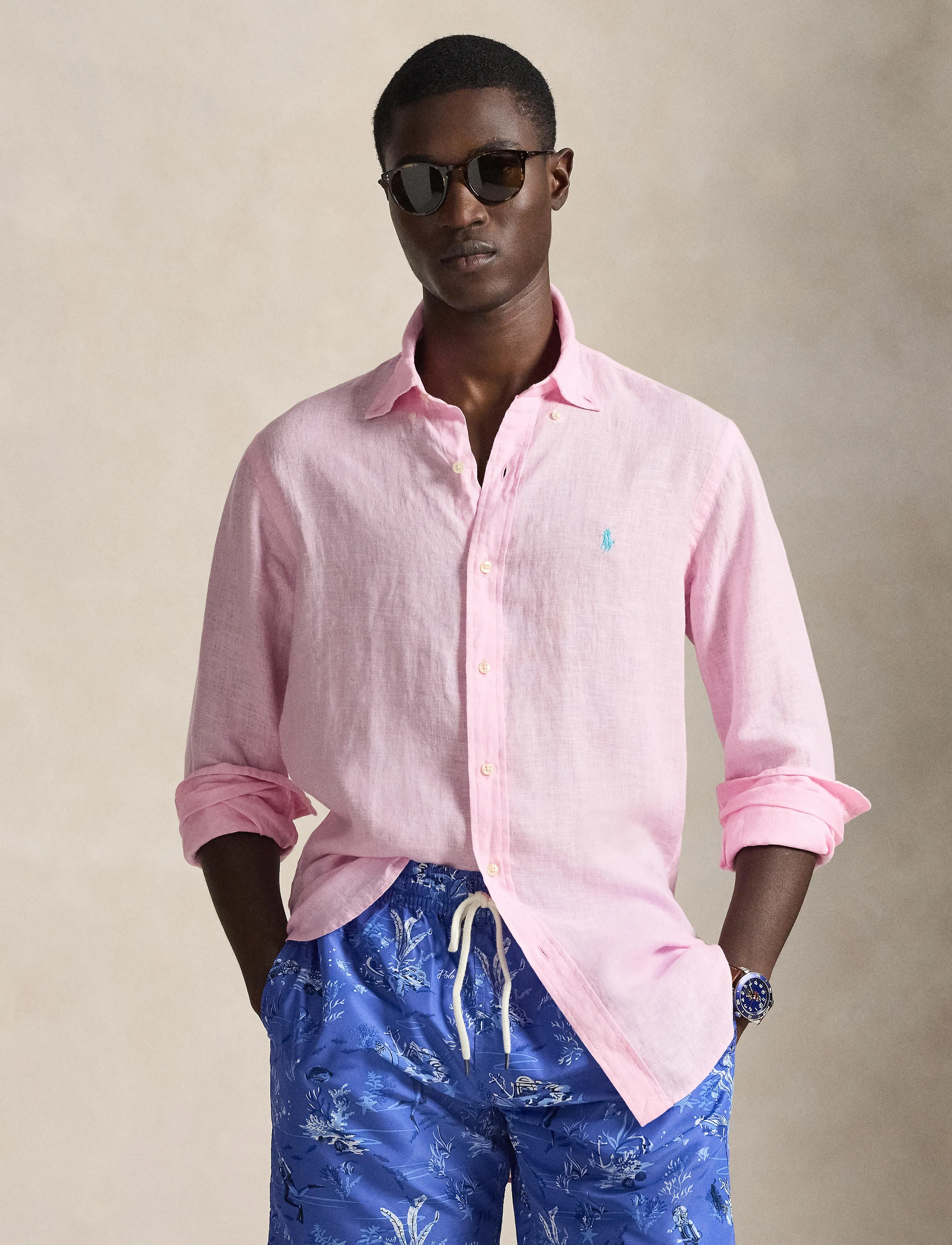 Polo Ralph Lauren - Slim Fit Linen Shirt - hørskjorter - carmel pink - 3