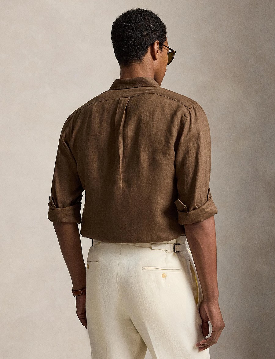 Polo Ralph Lauren - Slim Fit Linen Shirt - hørskjorter - chestnut - 5