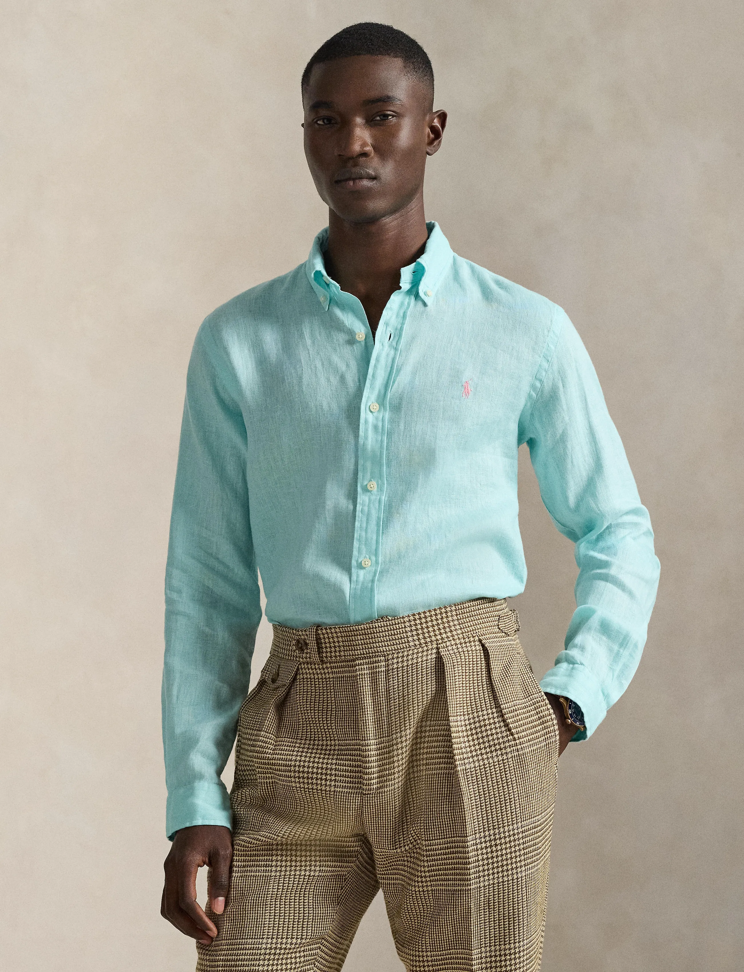 Polo Ralph Lauren - Slim Fit Linen Shirt - hørskjorter - new aqua - 3