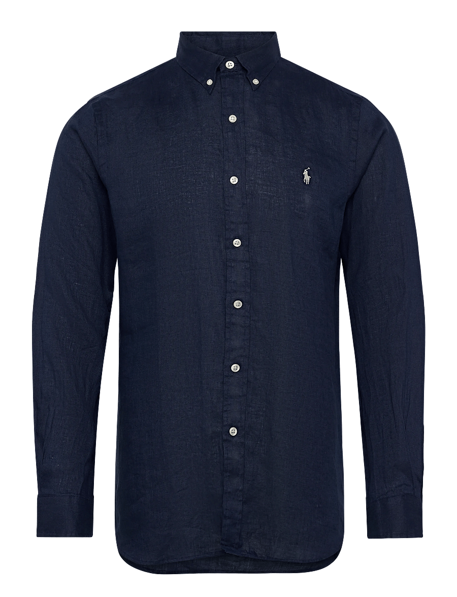 Polo Ralph Lauren - Slim Fit Linen Shirt - hørskjorter - newport navy w/ w - 1