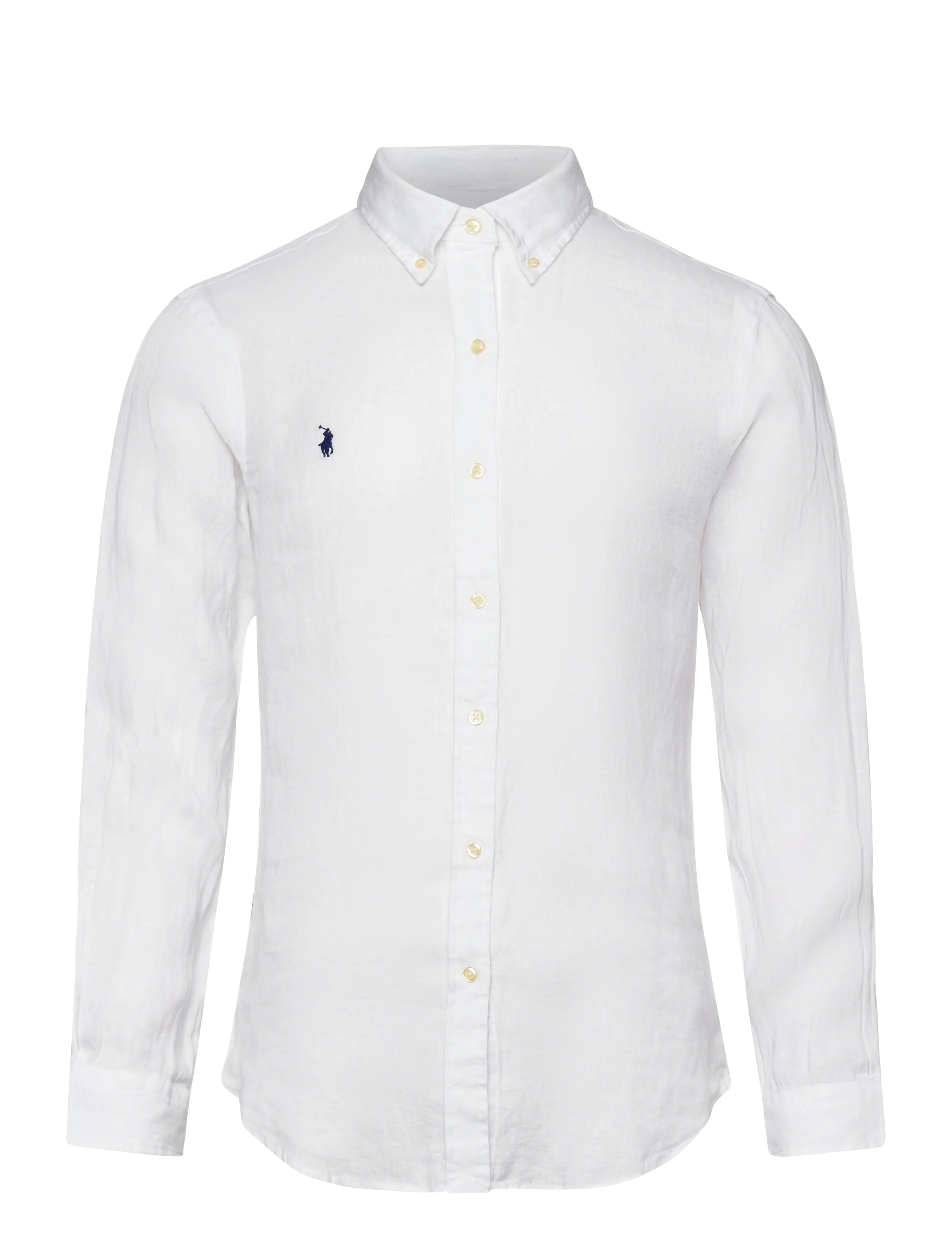 Slim Fit Linen Shirt - WHITE