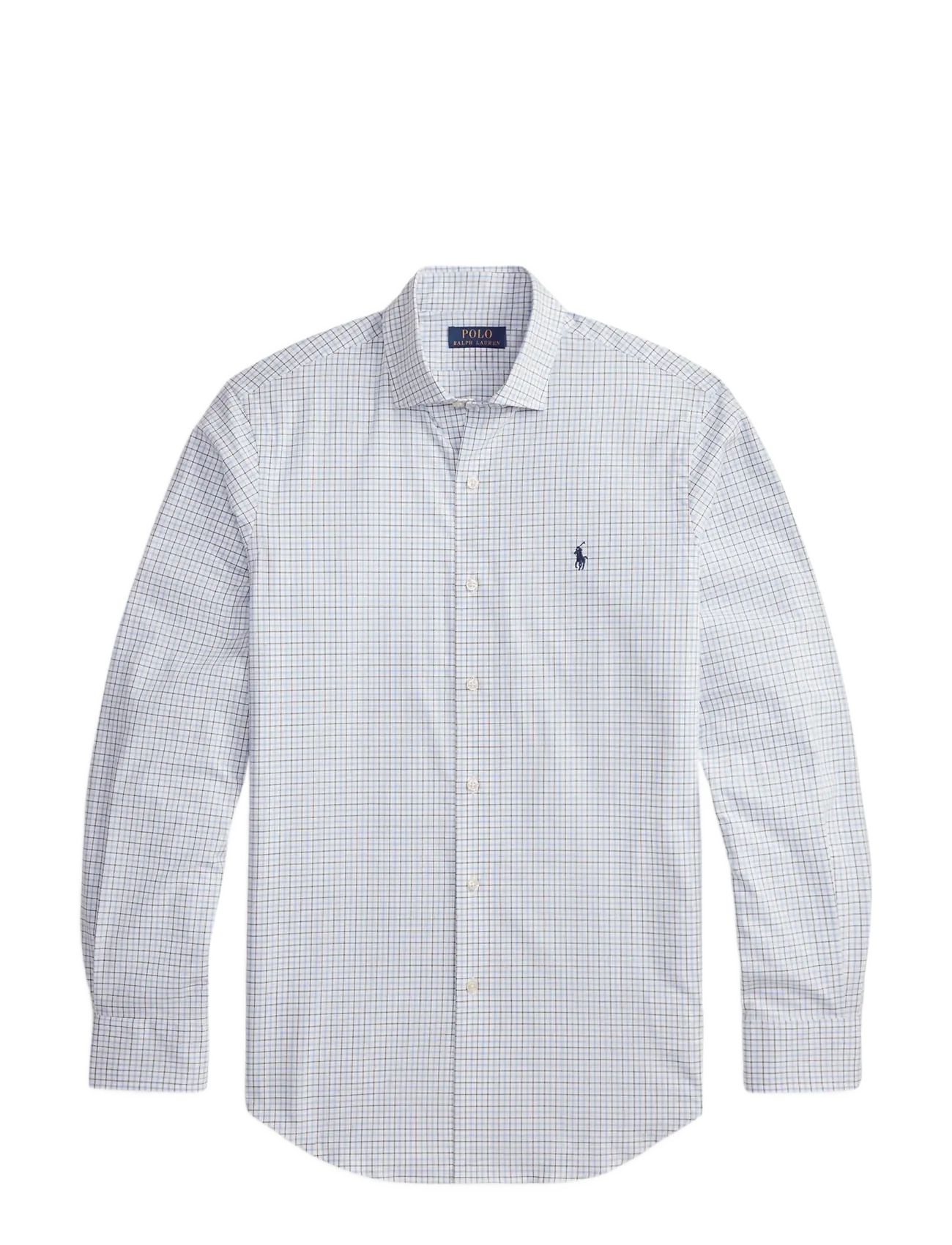 Polo Ralph Lauren - Slim Fit Stretch Poplin Shirt - karierte hemden - 7111a white blue - 1