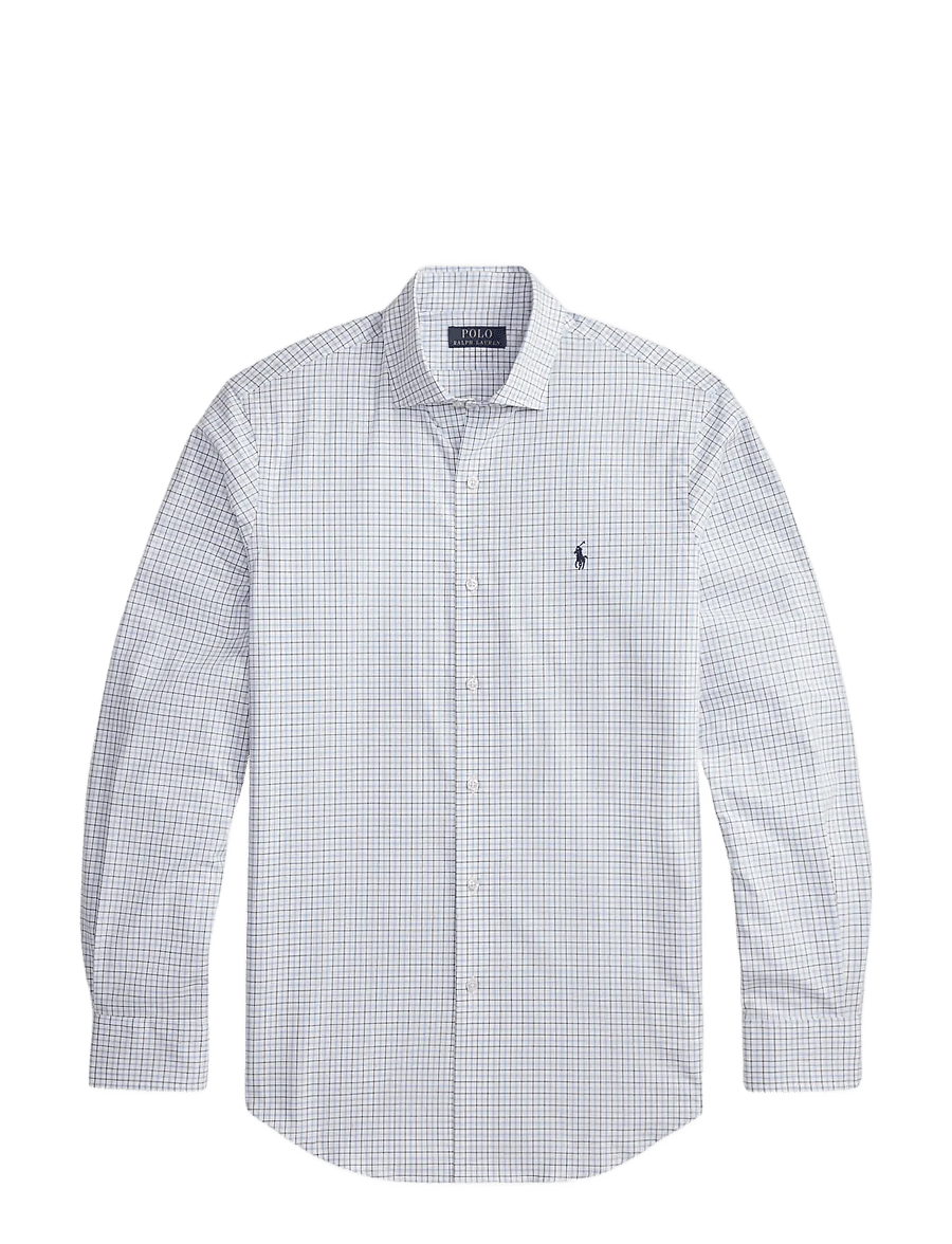 Polo Ralph Lauren - Slim Fit Stretch Poplin Shirt - karierte hemden - 7111a white blue - 1