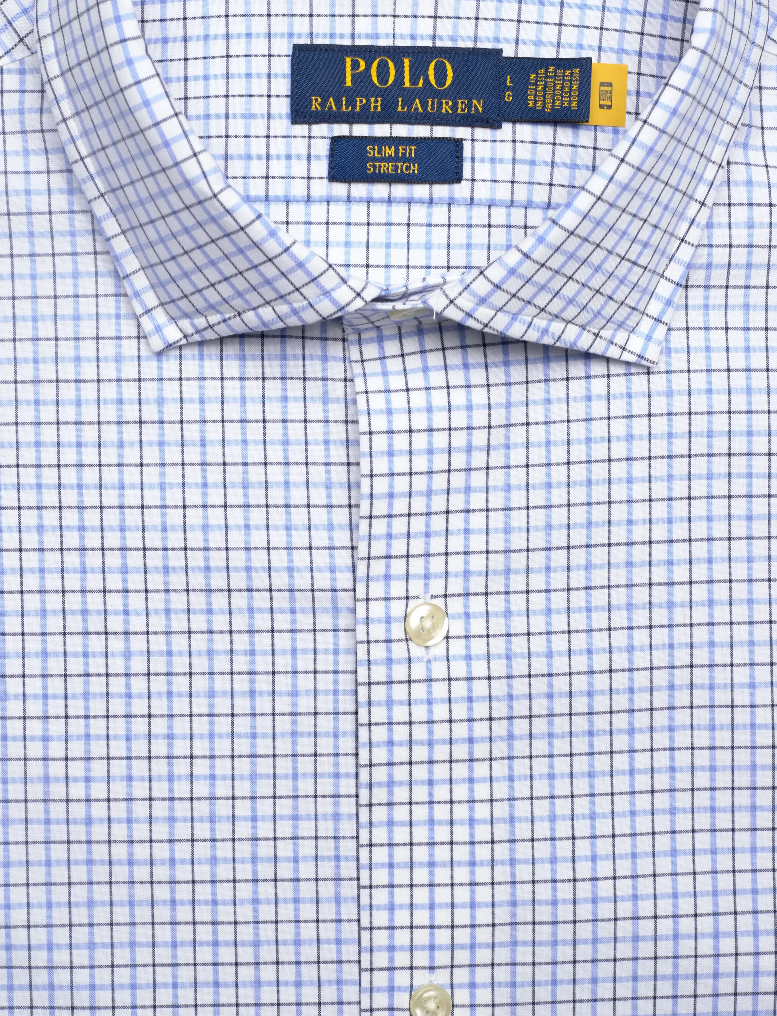 Polo Ralph Lauren - Slim Fit Stretch Poplin Shirt - karierte hemden - 7111a white blue - 3