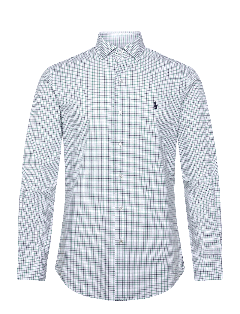 Polo Ralph Lauren - Slim Fit Stretch Poplin Shirt - rutiga skjortor - 7111c white essex - 0