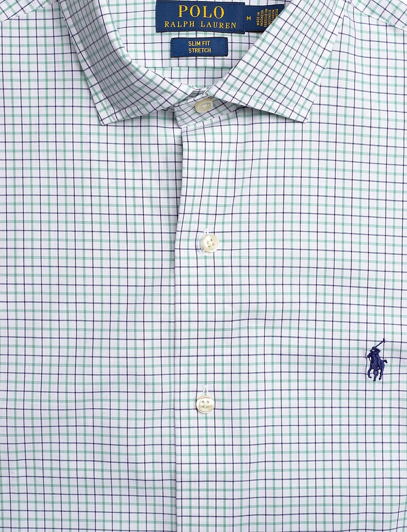 Polo Ralph Lauren - Slim Fit Stretch Poplin Shirt - rutiga skjortor - 7111c white essex - 2