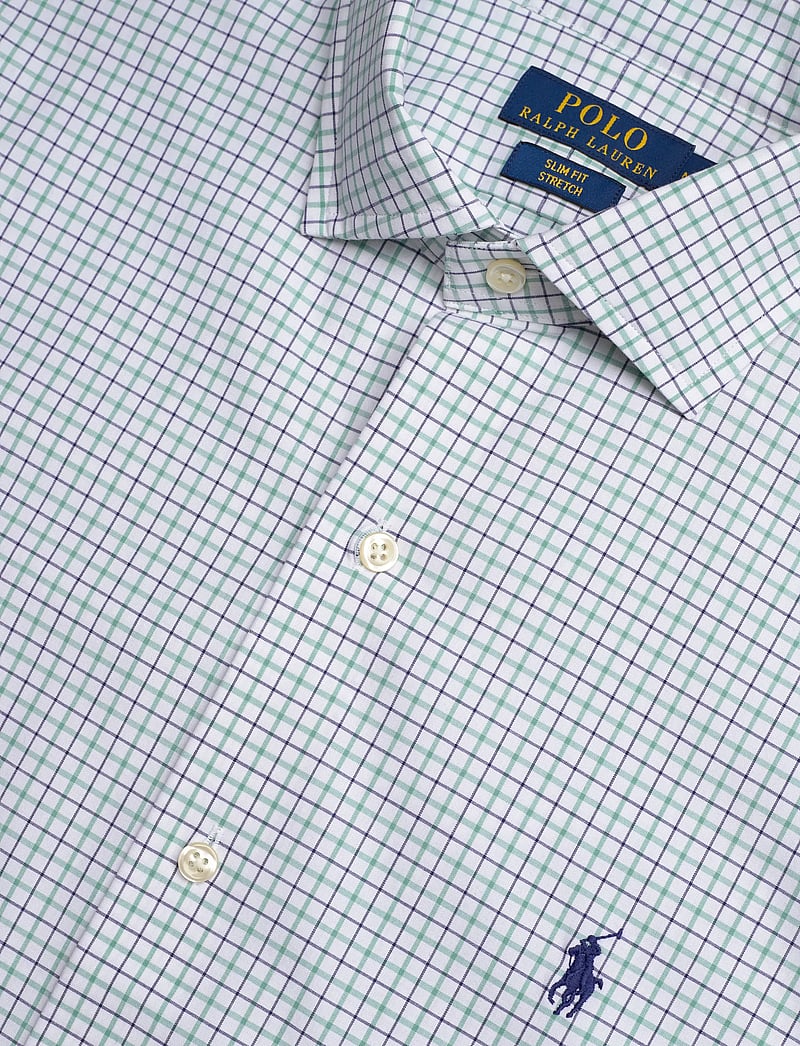 Polo Ralph Lauren - Slim Fit Stretch Poplin Shirt - rutiga skjortor - 7111c white essex - 3