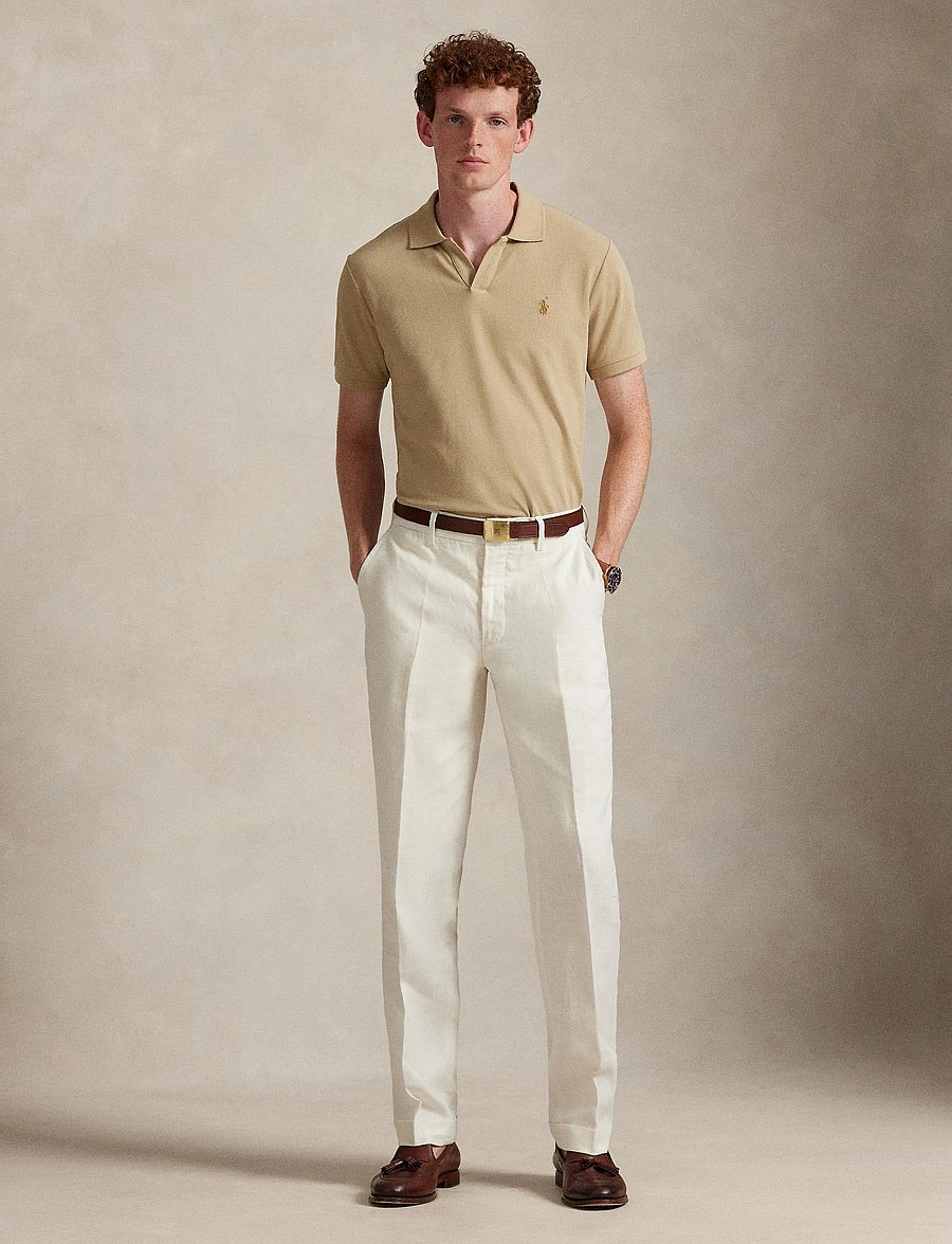 Polo Ralph Lauren - Custom Slim Fit Stretch Mesh Polo Shirt - kurzärmelig - coastal beige/c86 - 0