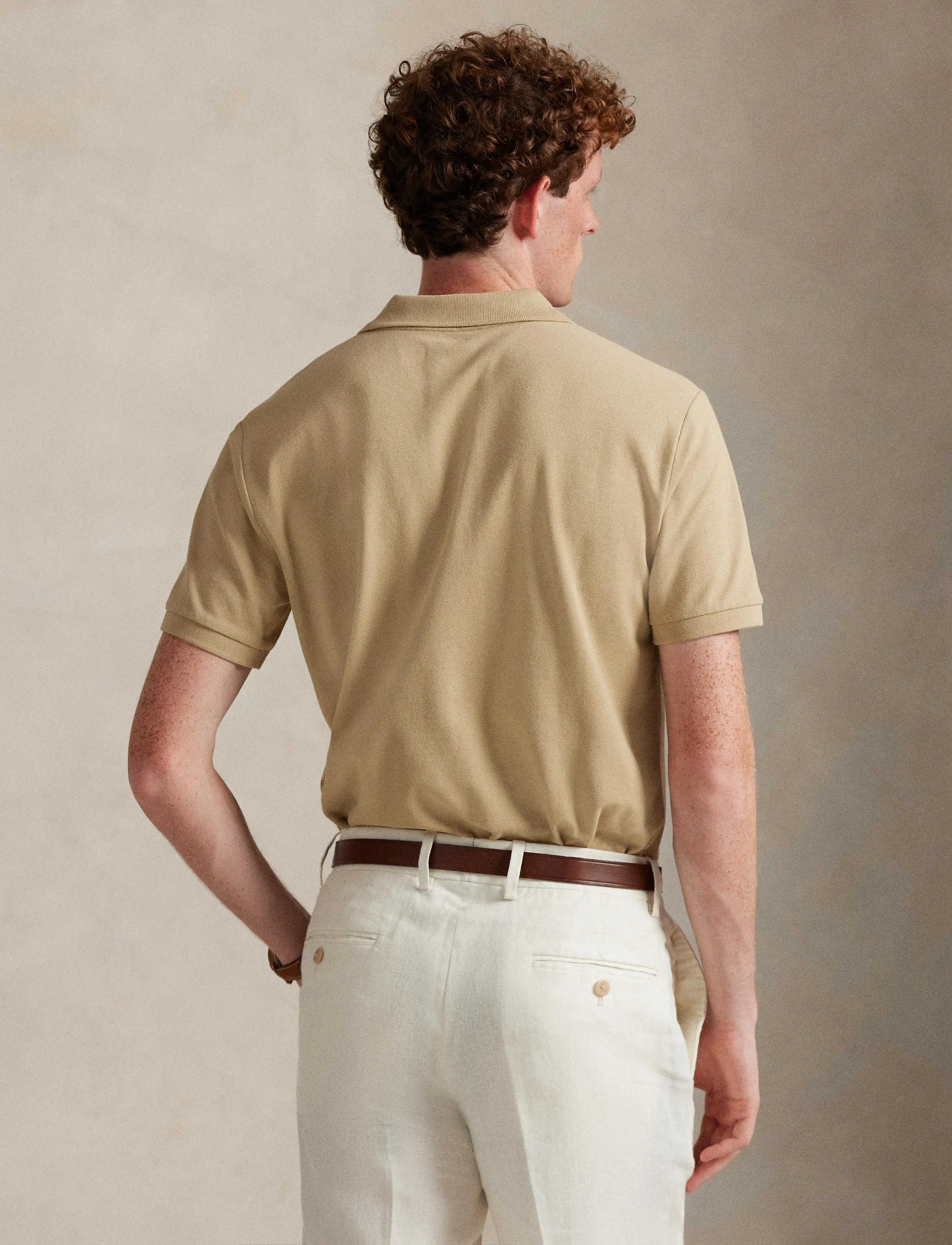 Polo Ralph Lauren - Custom Slim Fit Stretch Mesh Polo Shirt - lühikeste varrukatega polod - coastal beige/c86 - 3