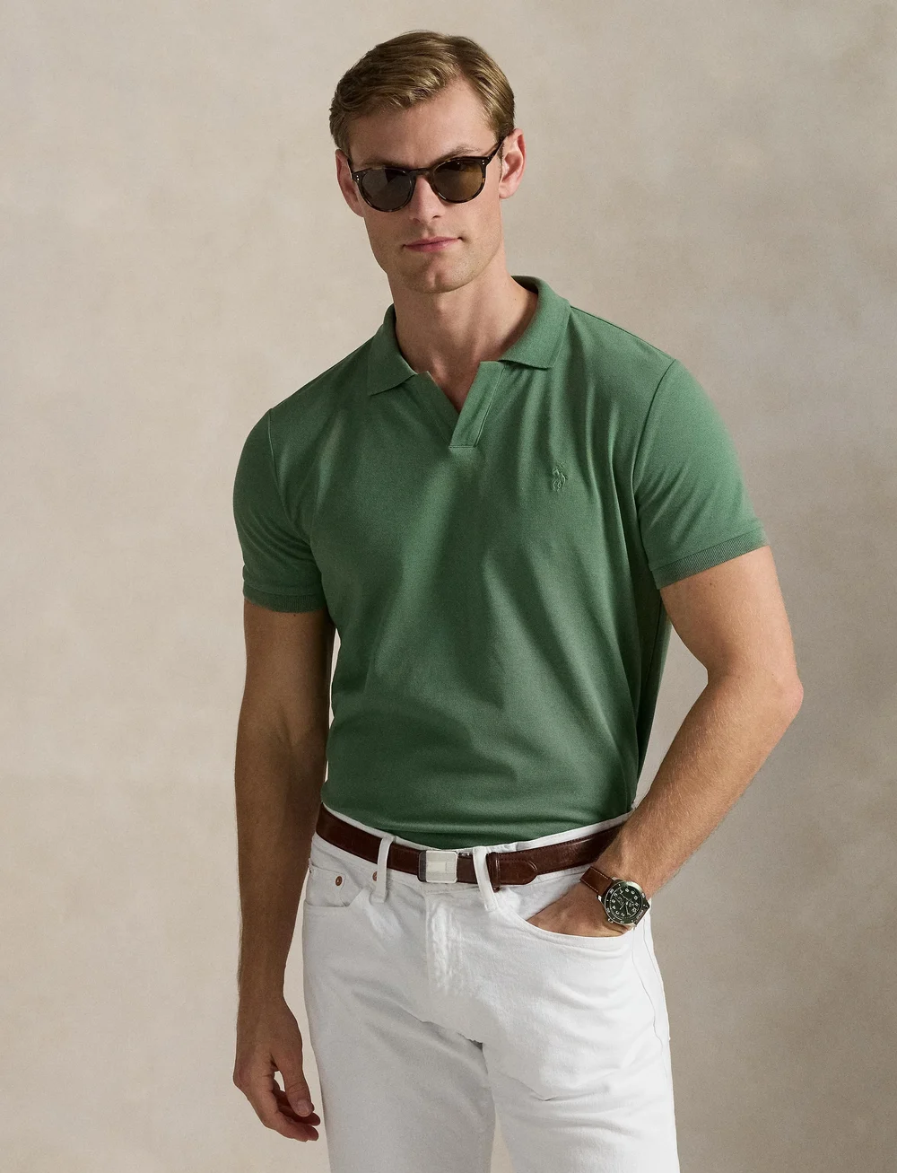 Polo Ralph Lauren - STRETCH MESH-SSL-PSH - kortærmede poloer - fatigue/c5621 - 3