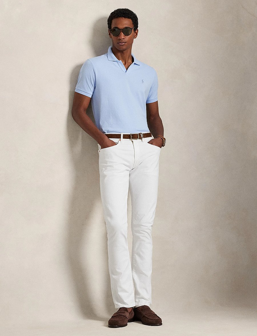 Polo Ralph Lauren - Custom Slim Fit Stretch Mesh Polo Shirt - kurzärmelig - office blue/c1714 - 0