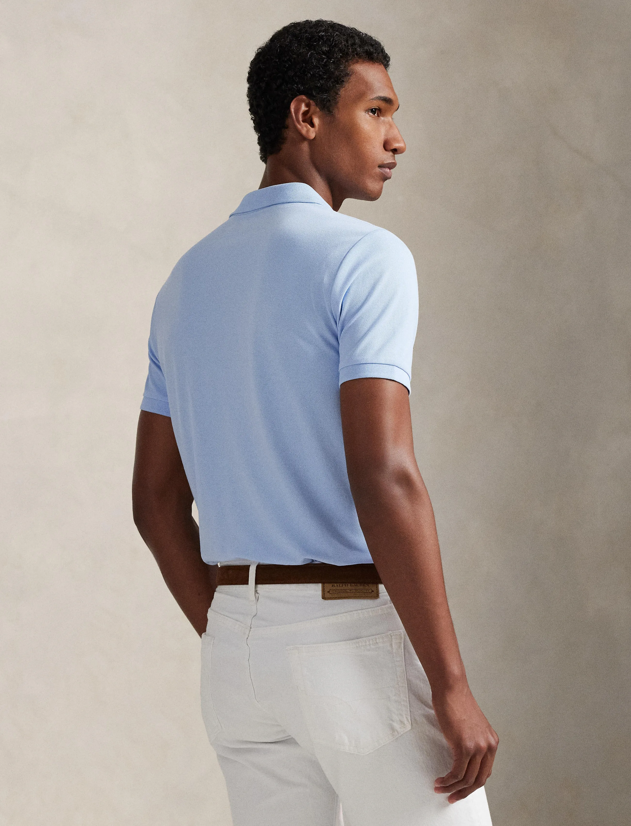 Polo Ralph Lauren - Custom Slim Fit Stretch Mesh Polo Shirt - short-sleeved polos - office blue/c1714 - 3