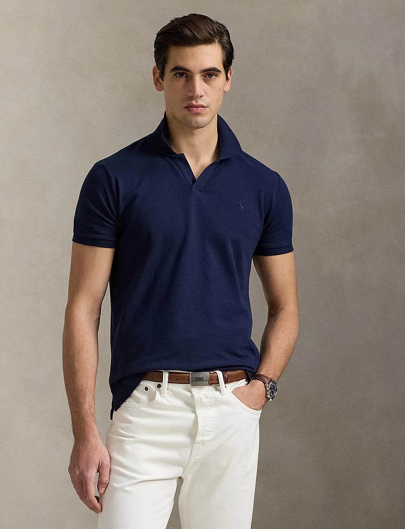 Polo Ralph Lauren - Custom Slim Fit Stretch Mesh Polo Shirt - short-sleeved polos - refined navy/c758 - 3
