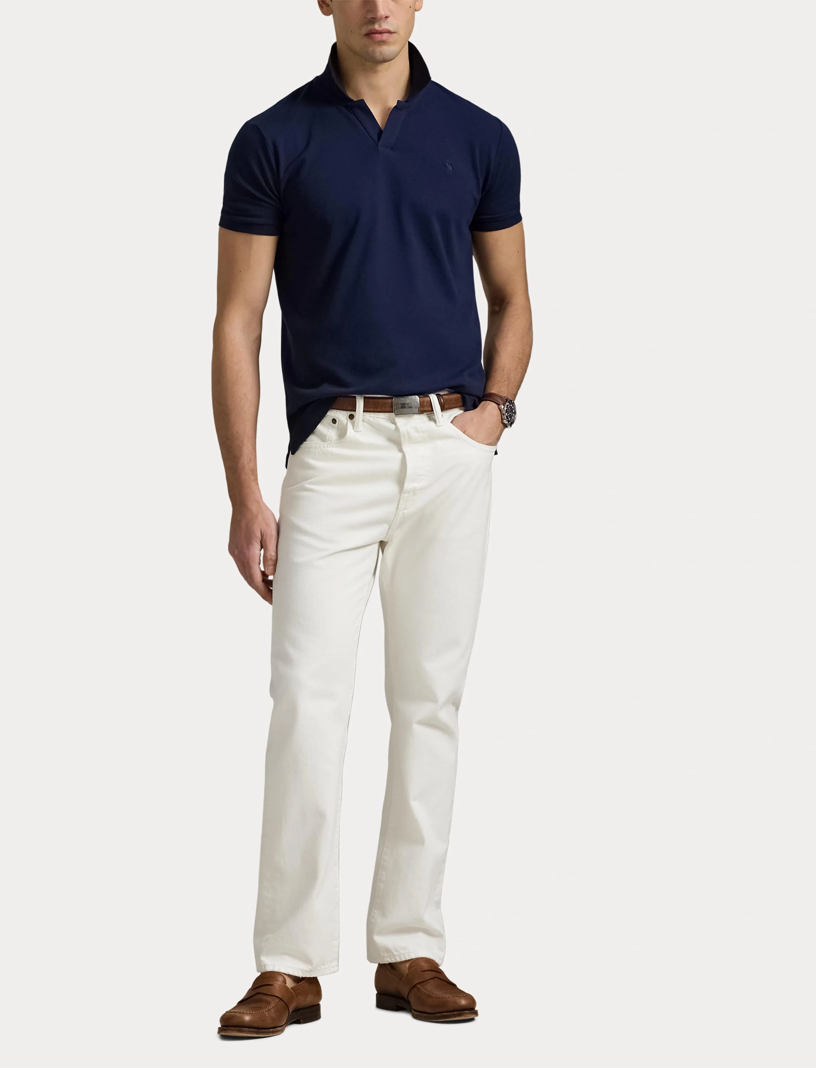 Polo Ralph Lauren Custom Slim Fit Stretch Mesh Polo Shirt pikéer herr – bild 4