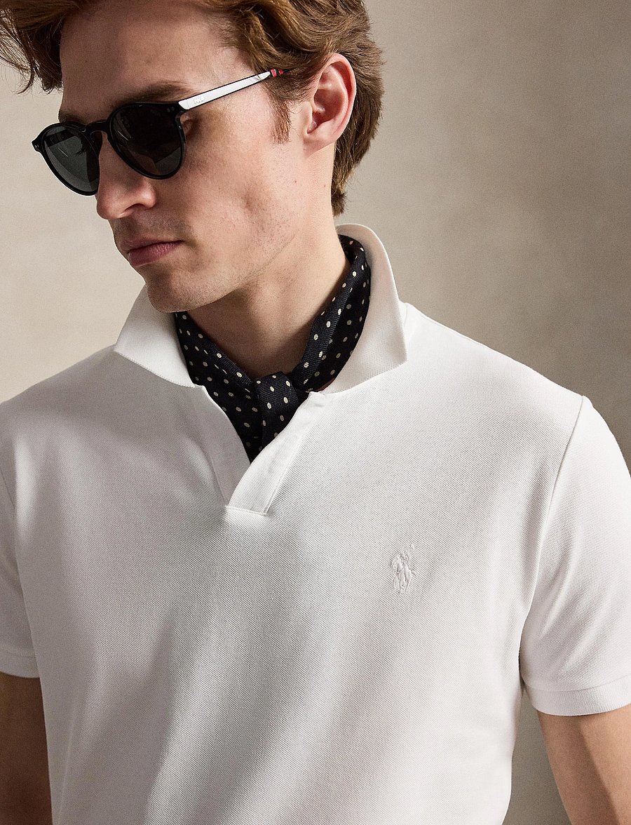 Polo Ralph Lauren - Custom Slim Fit Stretch Mesh Polo Shirt - kurzärmelig - white/c1730 - 4