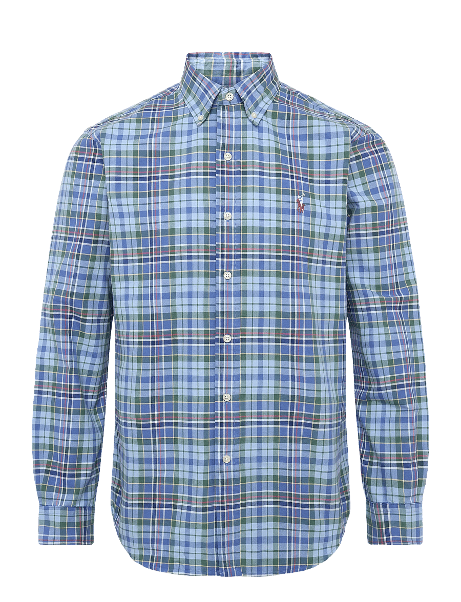Polo Ralph Lauren - Custom Fit Plaid Oxford Shirt - oxford skjorter - 7464a blue dusty - 2