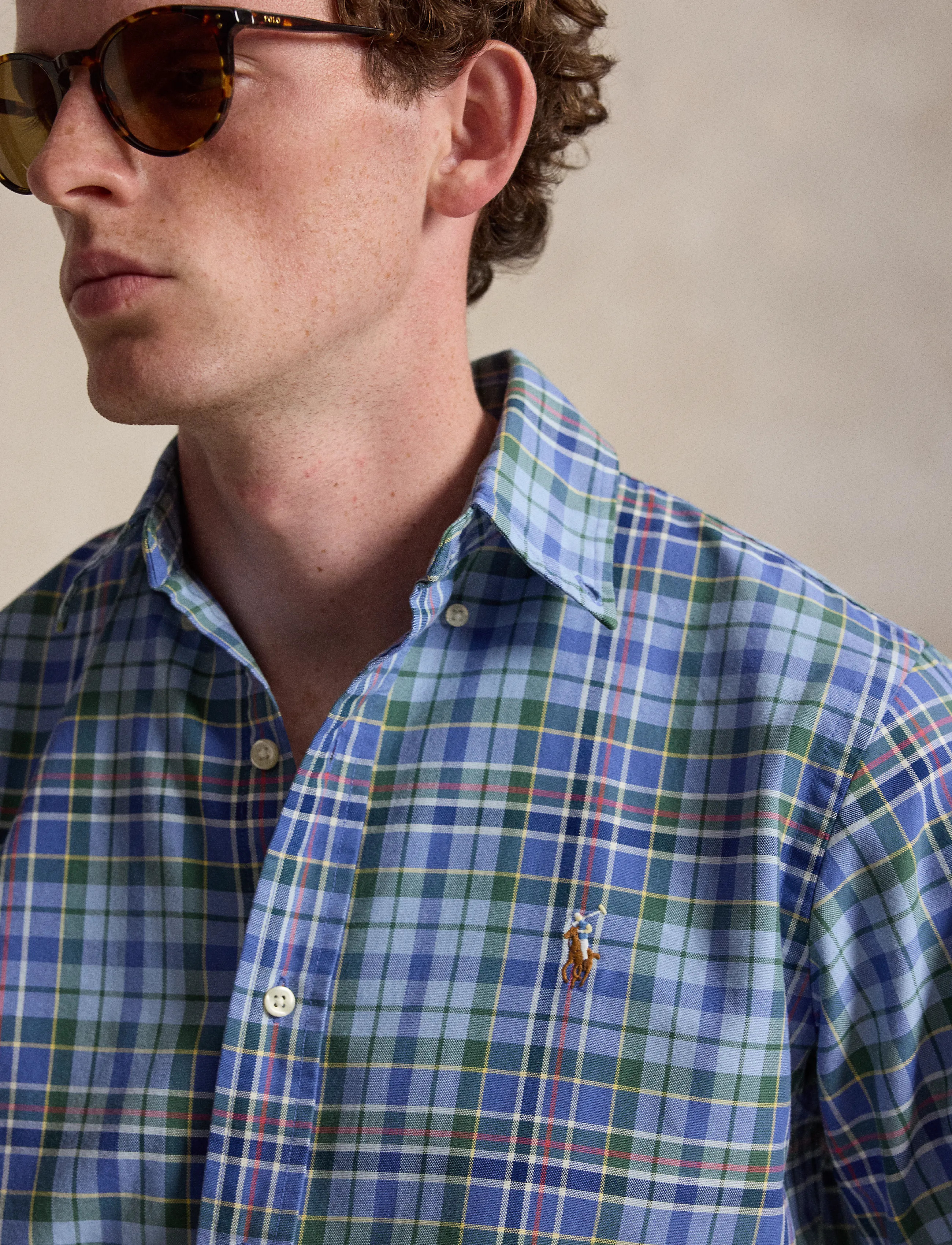 Polo Ralph Lauren - Rutig oxfordskjorta Custom Fit - 7464a blue dusty - 5