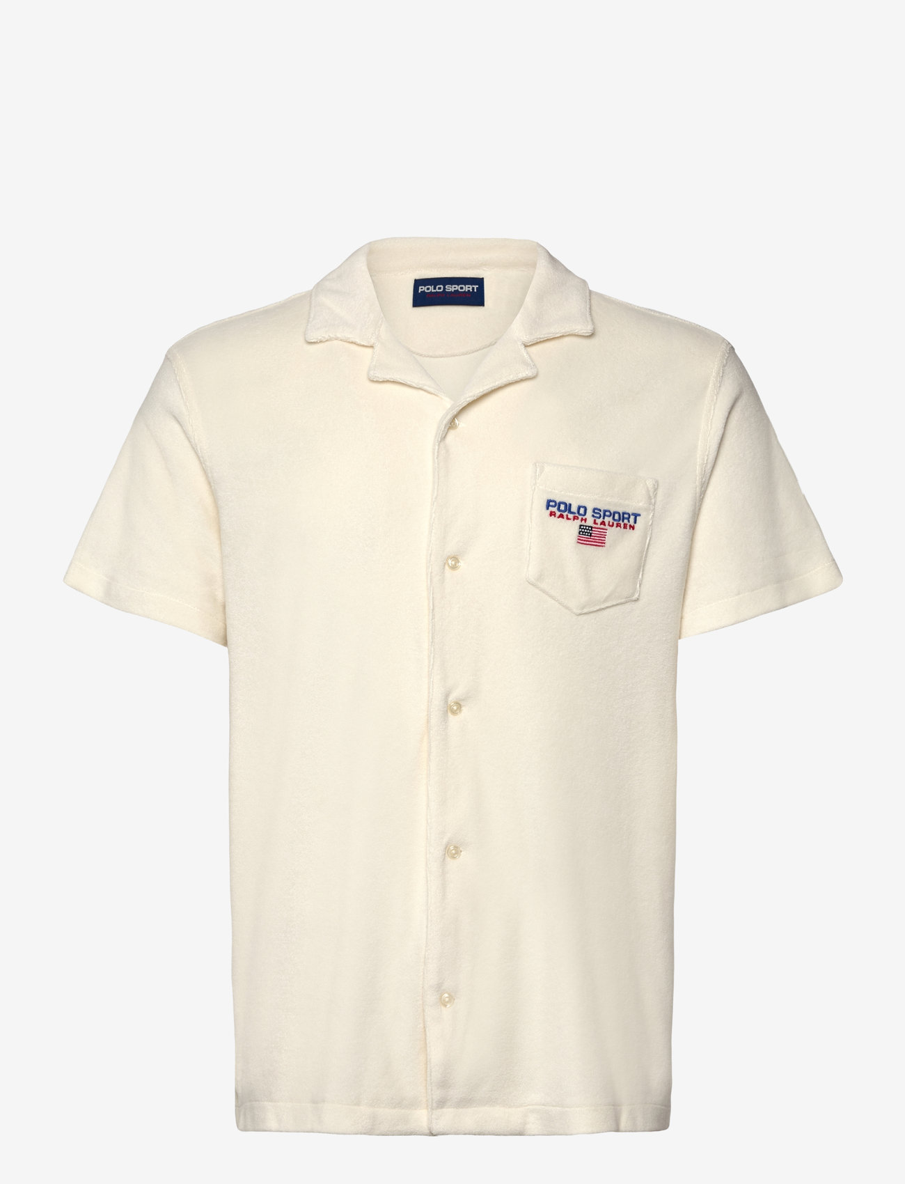 Polo Ralph Lauren - Custom Slim Fit Polo Sport Camp Shirt - basic skjortor - clubhouse cream - 0