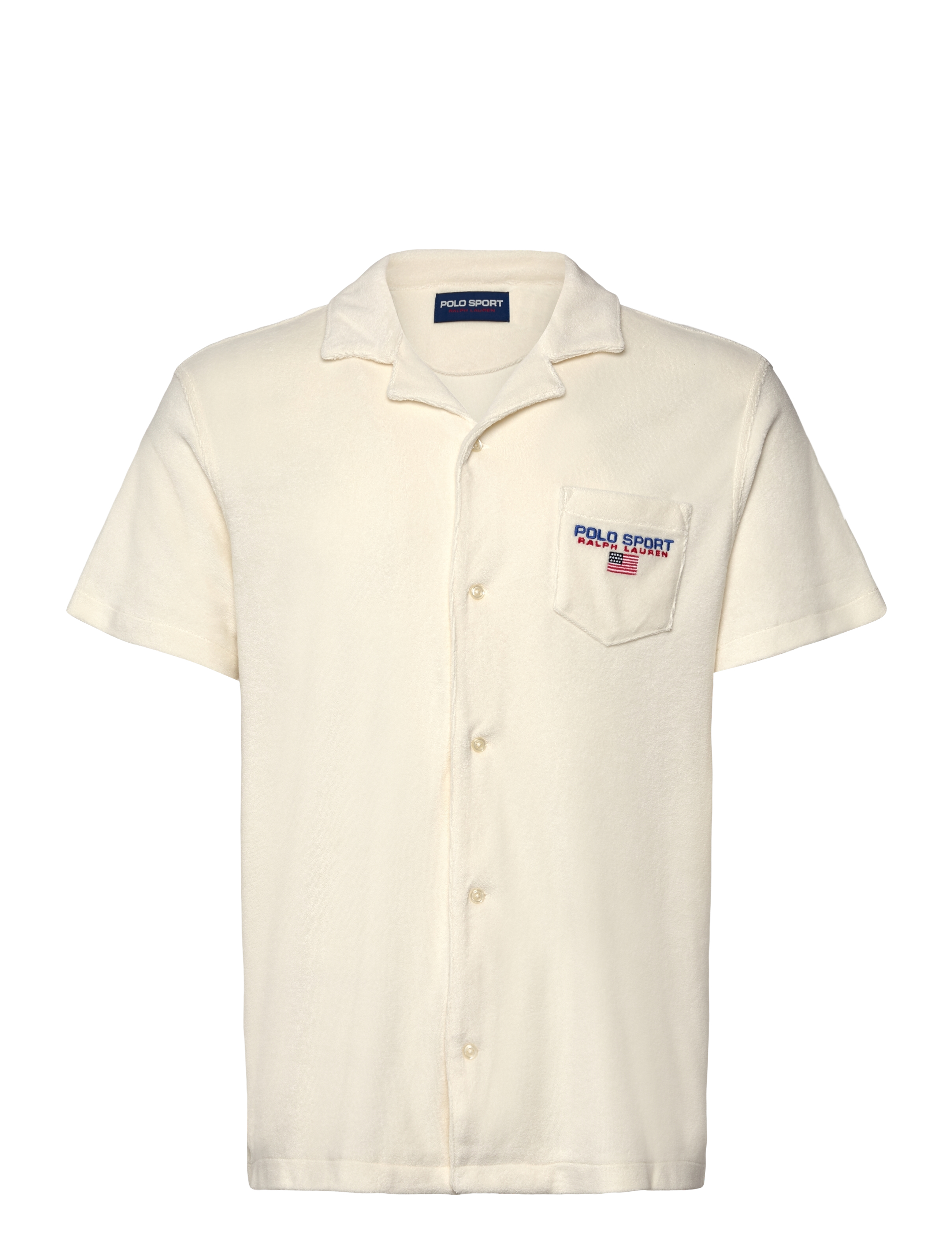 Polo Ralph Lauren Custom Slim Fit Polo Sport Camp Shirt - Ralph Lauren - CLUBHOUSE CREAM / white