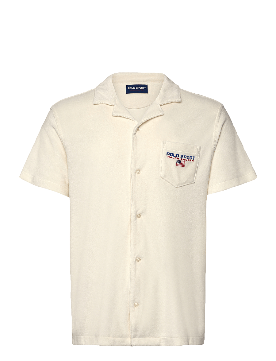 Polo Ralph Lauren - Custom Slim Fit Polo Sport Camp Shirt - stutterma skyrtur - clubhouse cream - 0