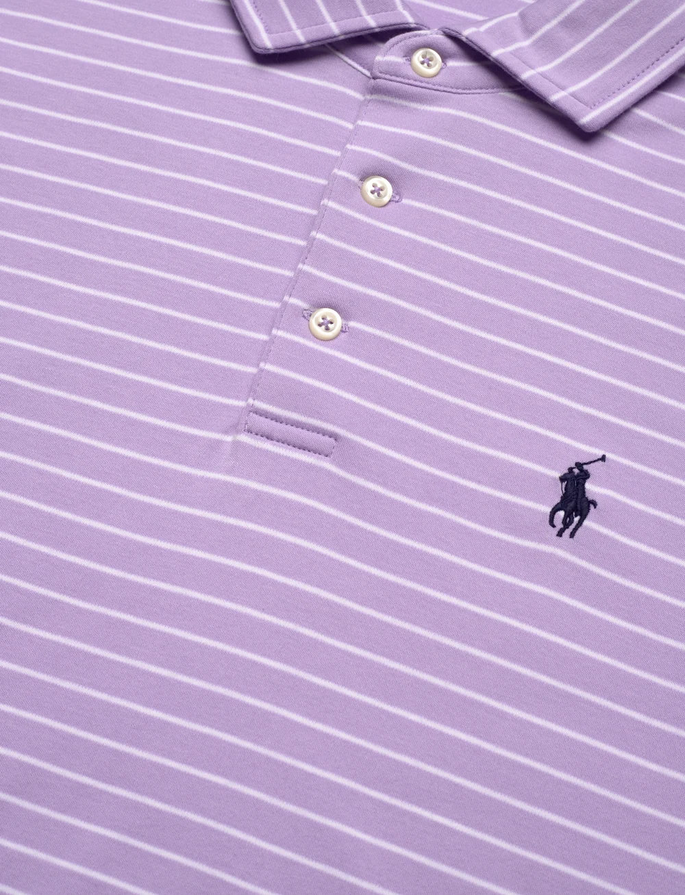 Polo Ralph Lauren - Custom Slim Fit Striped Soft Cotton Polo - kortärmade pikéer - powder purple/whi - 2
