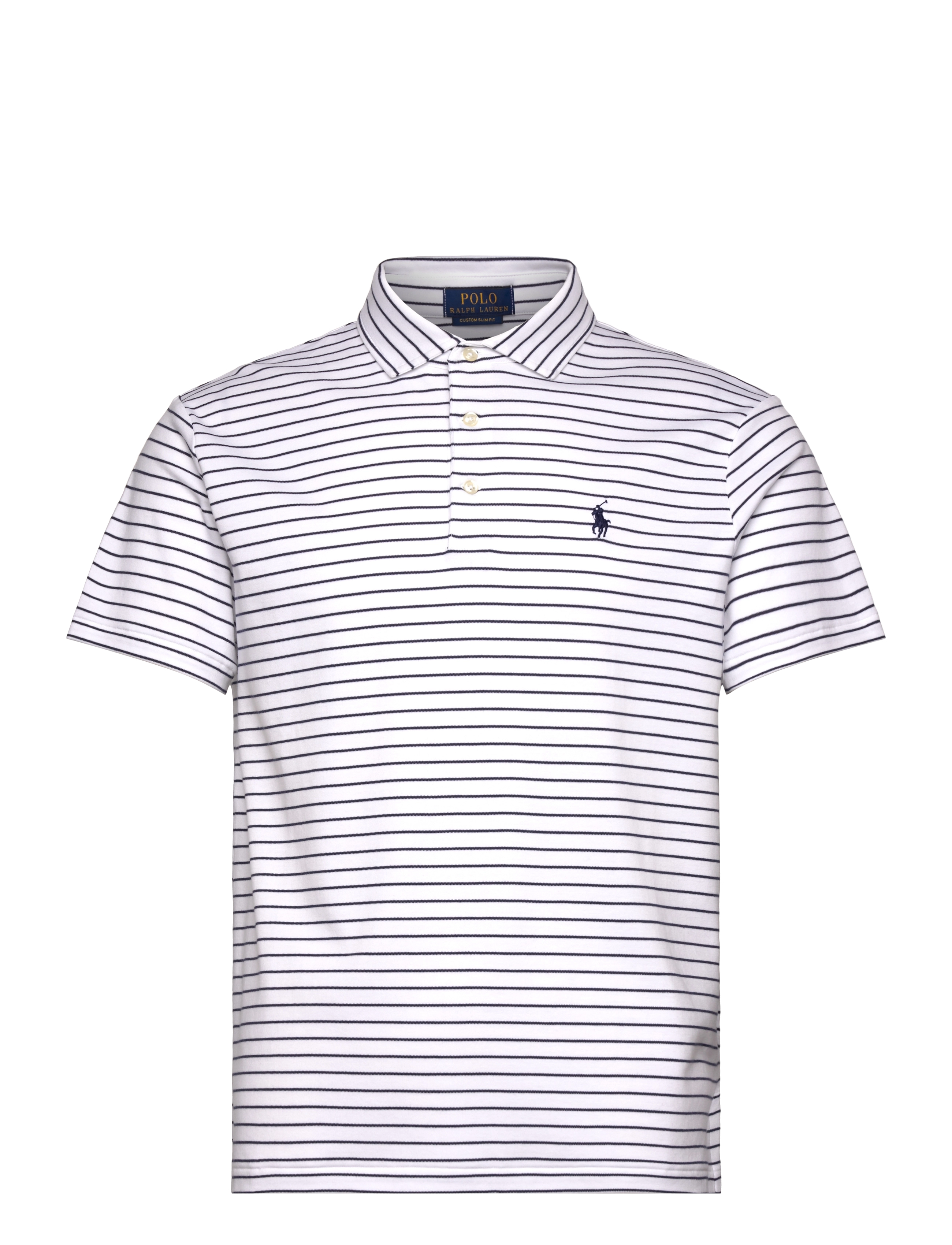 Polo Ralph Lauren Custom Slim Fit Striped Soft Cotton Polo - Deals - WHITE/REFINED NAV / white