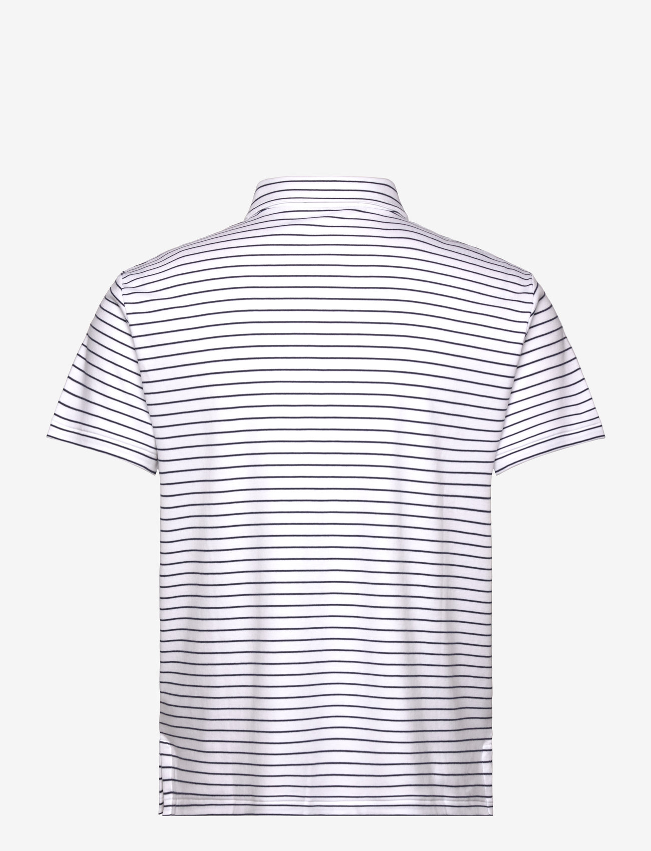 Polo Ralph Lauren - Custom Slim Fit Striped Soft Cotton Polo - kortærmede poloer - white/refined nav - 1
