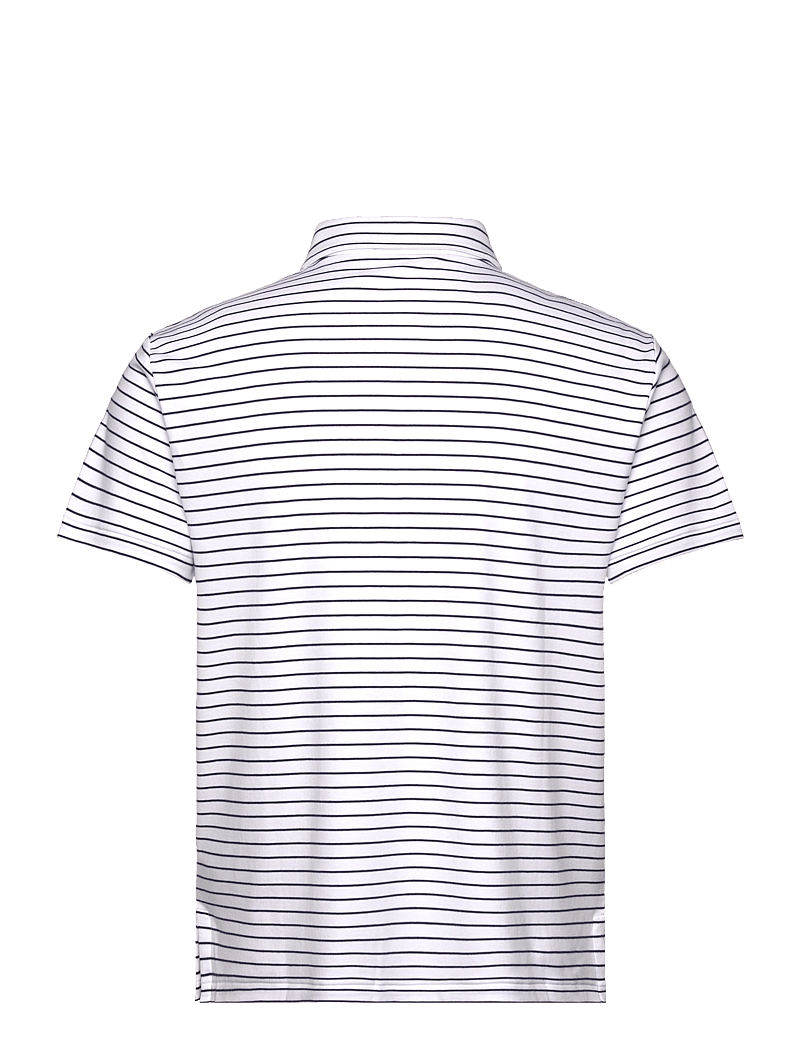 Polo Ralph Lauren - Custom Slim Fit Striped Soft Cotton Polo - kortærmede poloer - white/refined nav - 1