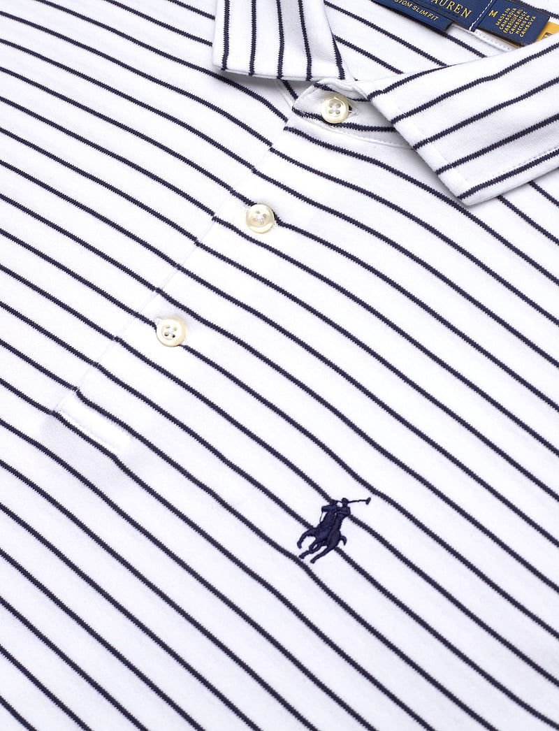 Polo Ralph Lauren - Custom Slim Fit Striped Soft Cotton Polo - kortærmede poloer - white/refined nav - 2