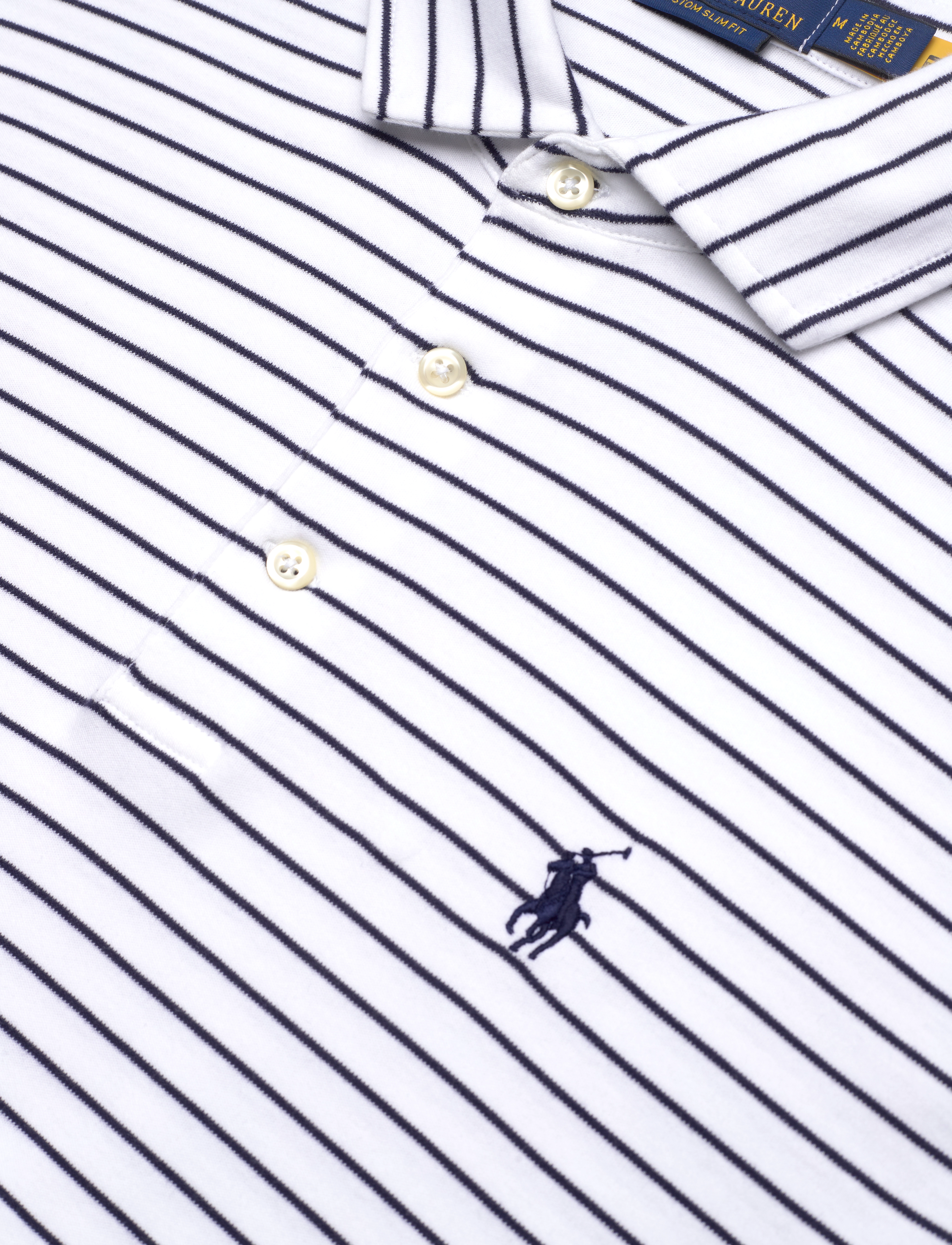 Polo Ralph Lauren - Custom Slim Fit Striped Soft Cotton Polo - kurzärmelig - white/refined nav - 2