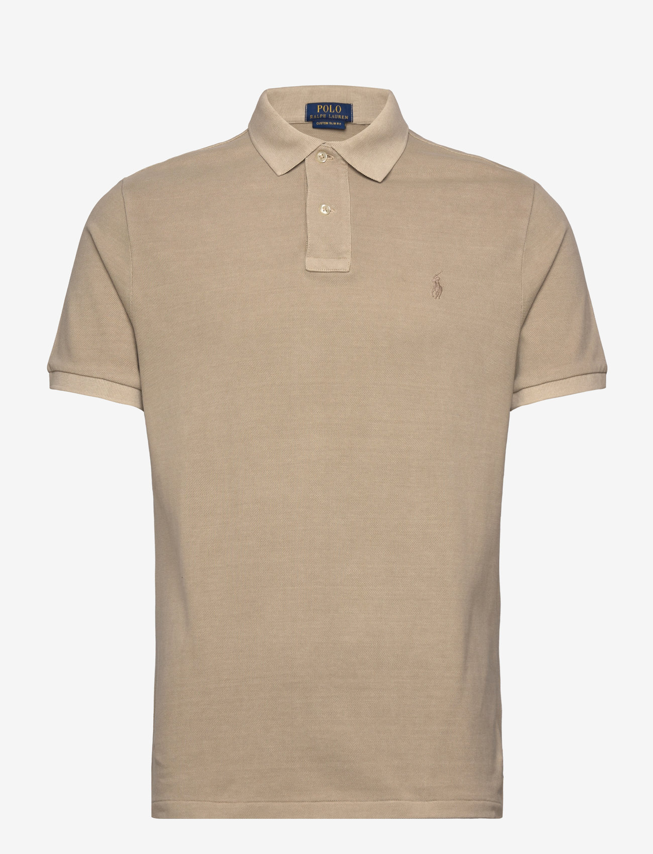 Polo Ralph Lauren - Custom Slim Mineral-Dyed Mesh Polo Shirt - olive - 0