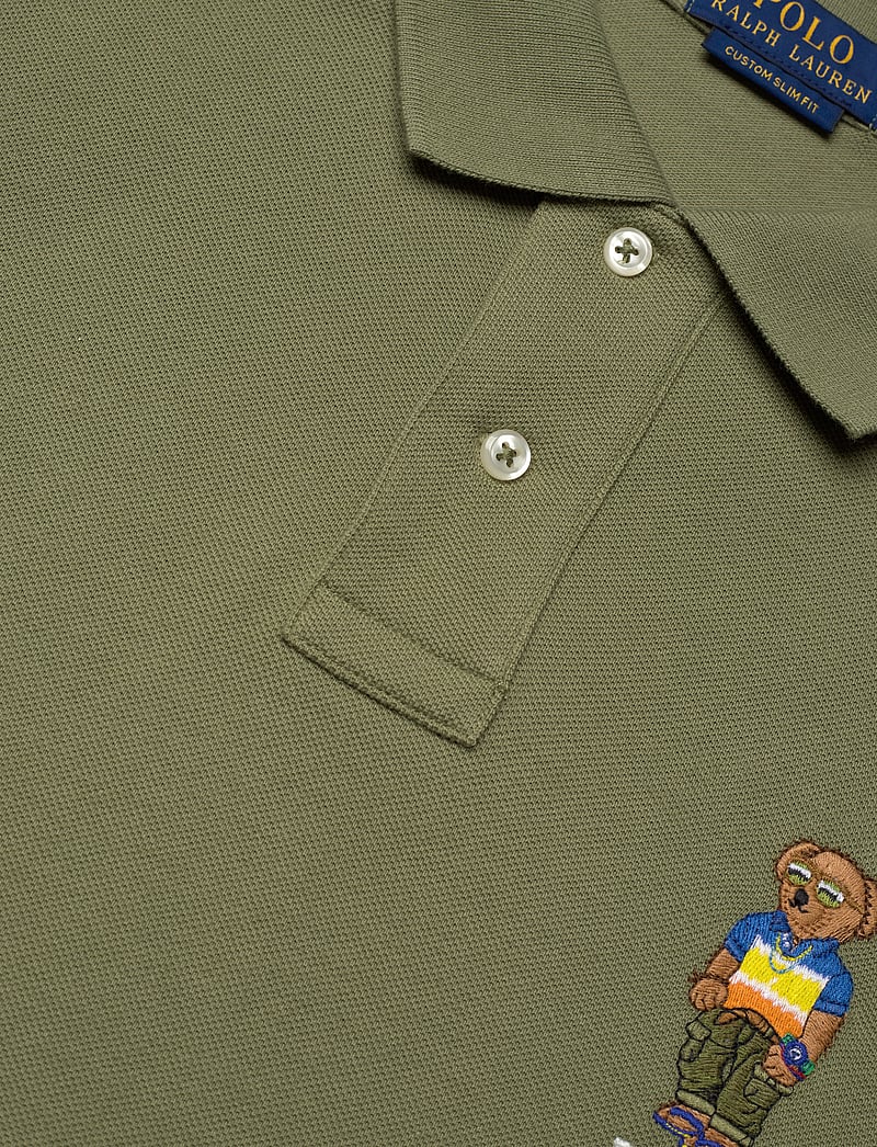 Polo Ralph Lauren - Custom Slim Polo Bear Mesh Polo Shirt - kortärmade pikéer - sp25 tree green b - 2