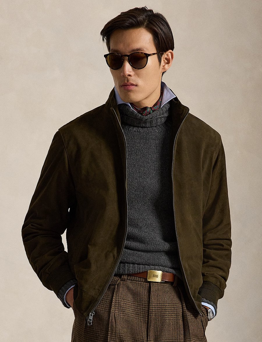Polo Ralph Lauren - The Charleton Suede Jacket - herbstjacken - myrtle green - 0