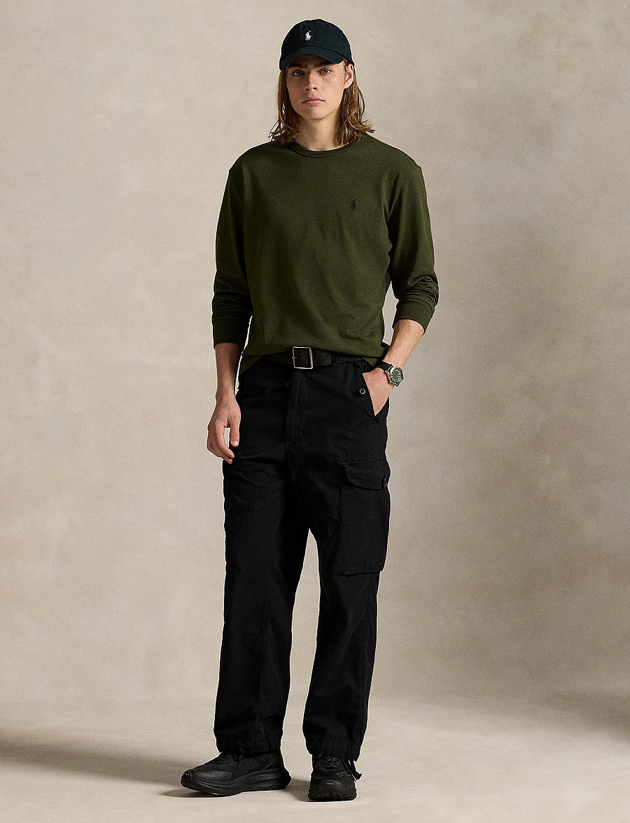 Polo Ralph Lauren - Classic Fit Jersey Long-Sleeve T-Shirt - pikkade varrukatega t-särgid - company olive/c97 - 0