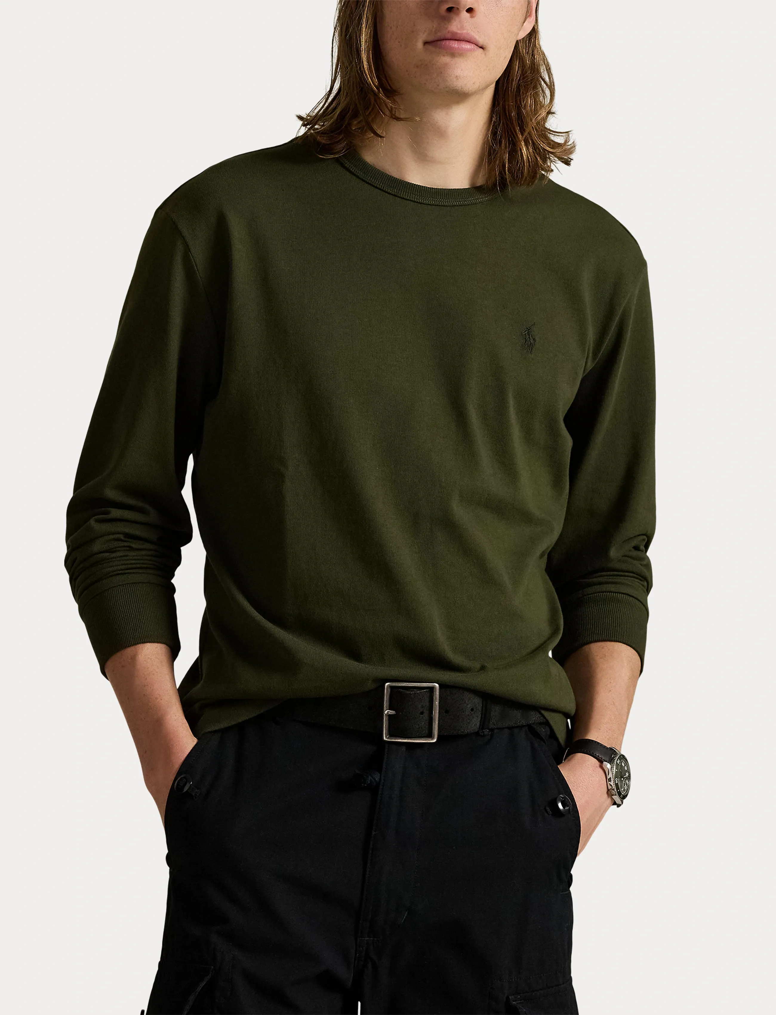 Polo Ralph Lauren - Classic Fit Jersey Long-Sleeve T-Shirt - pikkade varrukatega t-särgid - company olive/c97 - 5