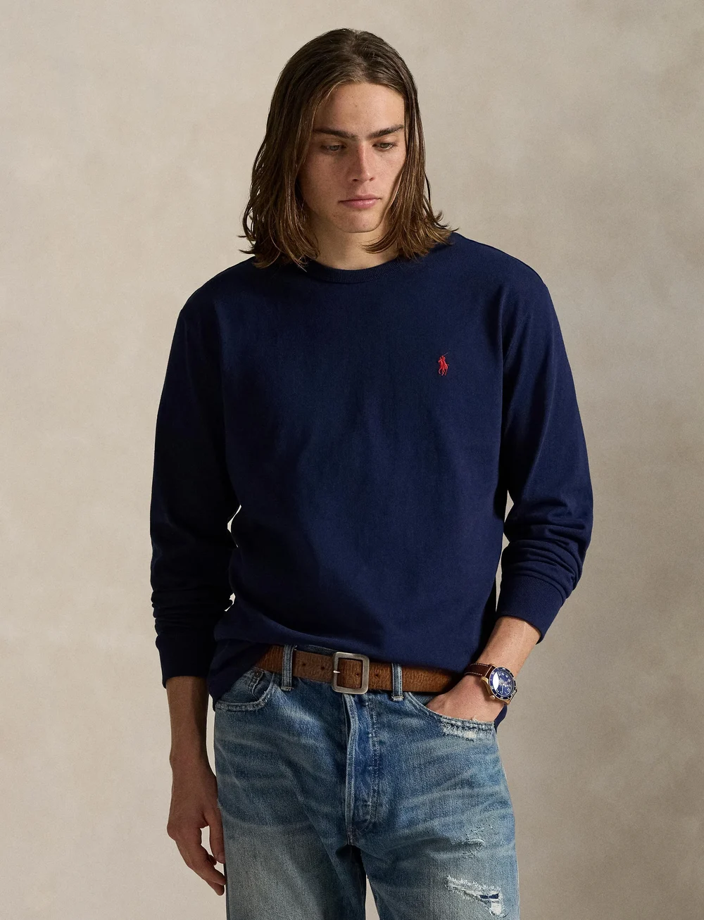 Polo Ralph Lauren - Classic Fit Jersey Long-Sleeve T-Shirt - långärmade t-shirts - newport navy/c387 - 3