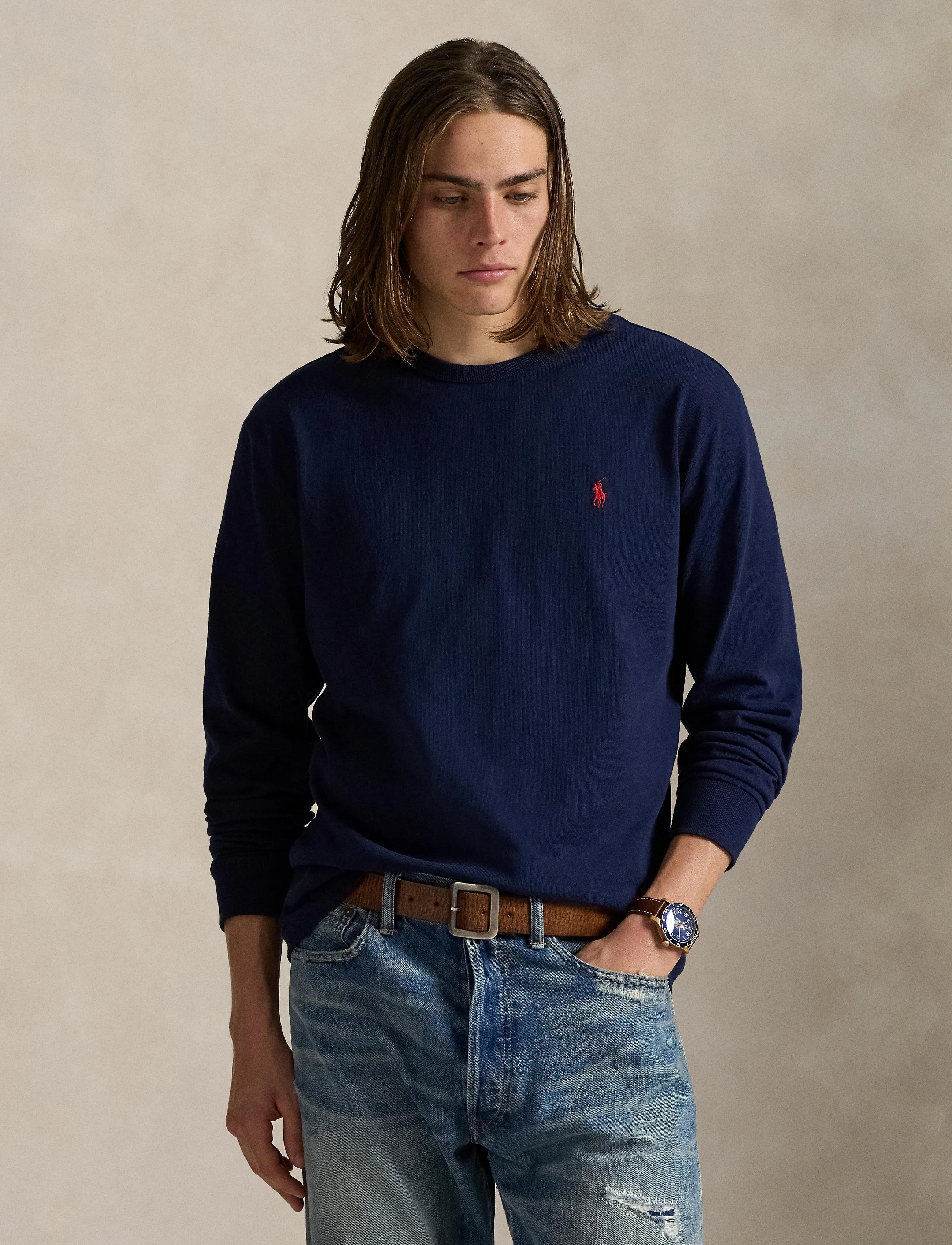Polo Ralph Lauren - Classic Fit Jersey Long-Sleeve T-Shirt - langærmede t-shirts - newport navy/c387 - 3