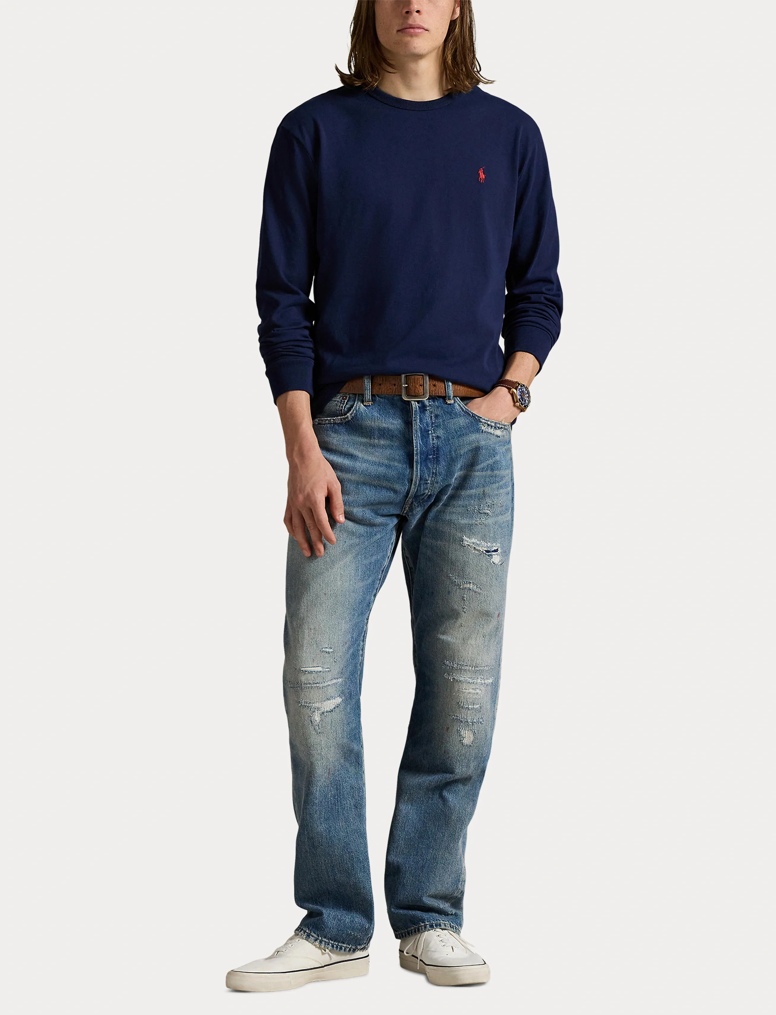 Polo Ralph Lauren - Classic Fit Jersey Long-Sleeve T-Shirt - langærmede t-shirts - newport navy/c387 - 4