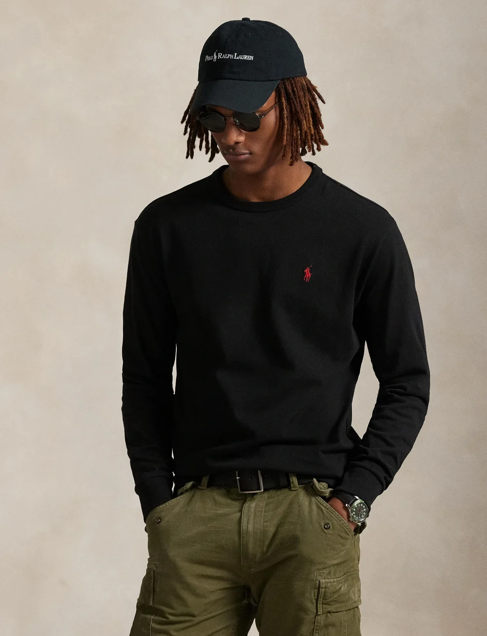 Polo Ralph Lauren - Classic Fit Jersey Long-Sleeve T-Shirt - długi rękaw - polo black/c3870 - 3