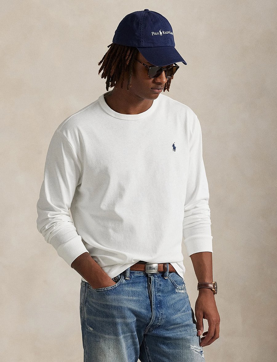 Polo Ralph Lauren - Classic Fit Jersey Long-Sleeve T-Shirt - langærmede t-shirts - white/c7996 - 3