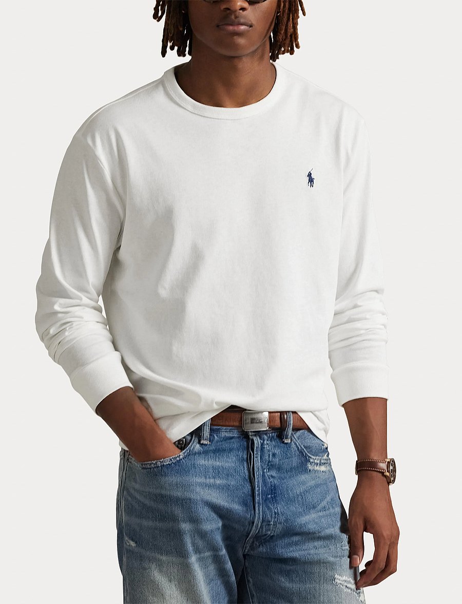 Polo Ralph Lauren - Classic Fit Jersey Long-Sleeve T-Shirt - langærmede t-shirts - white/c7996 - 5