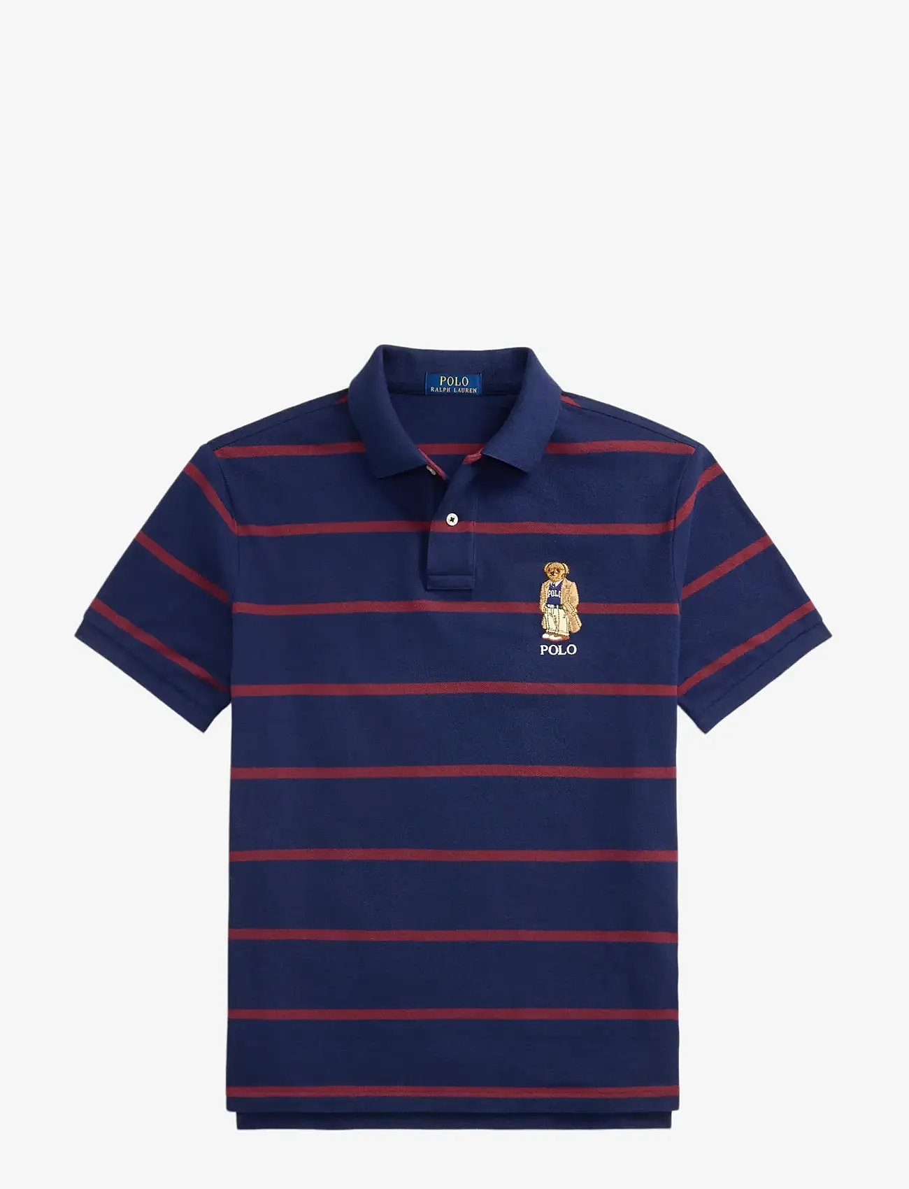 Polo Ralph Lauren - Custom Slim Fit Bear Mesh Polo Shirt - short-sleeved polos - pf25 npt nvy rd w - 1