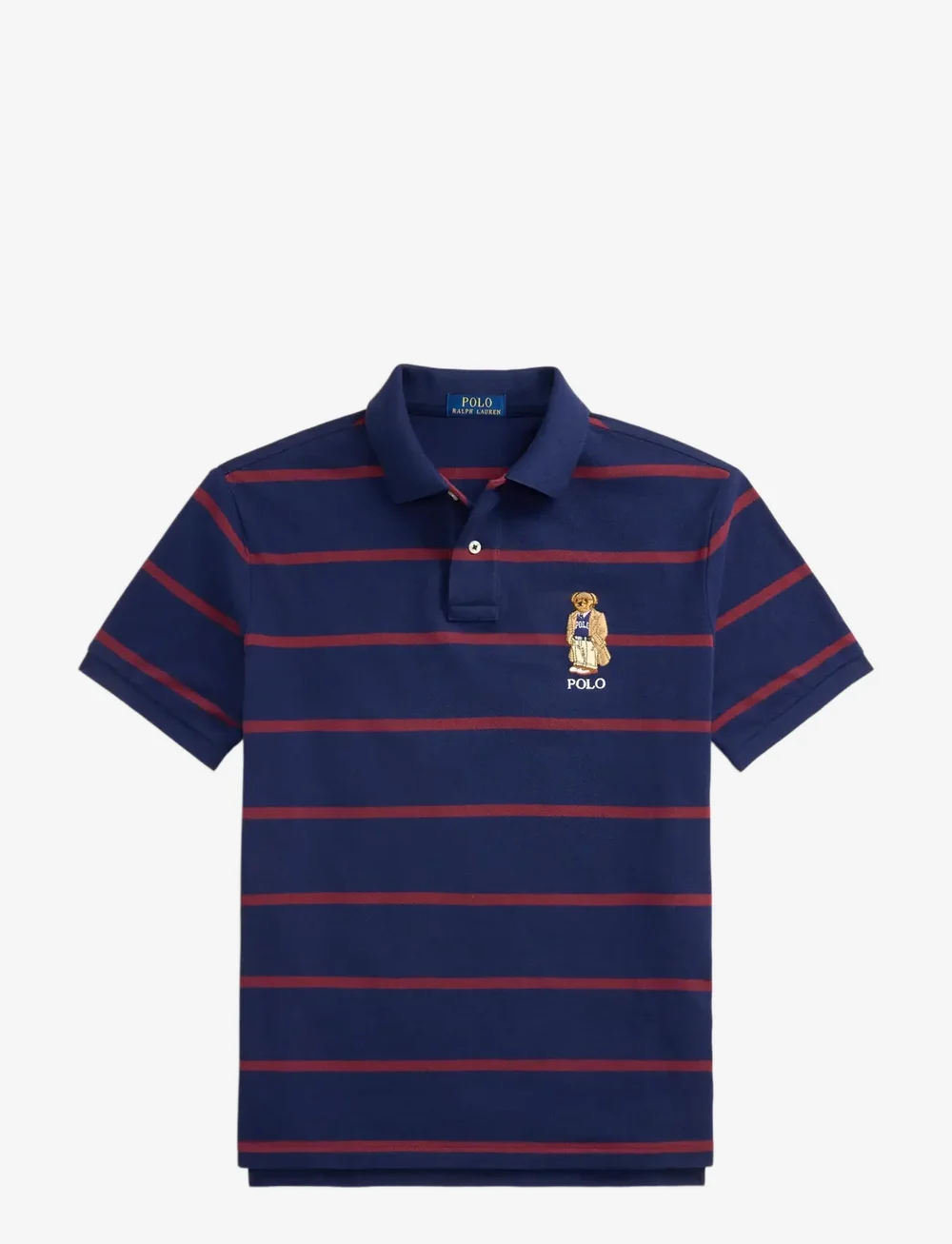 Polo Ralph Lauren - Custom Slim Fit Bear Mesh Polo Shirt - kurzärmelig - pf25 npt nvy rd w - 1