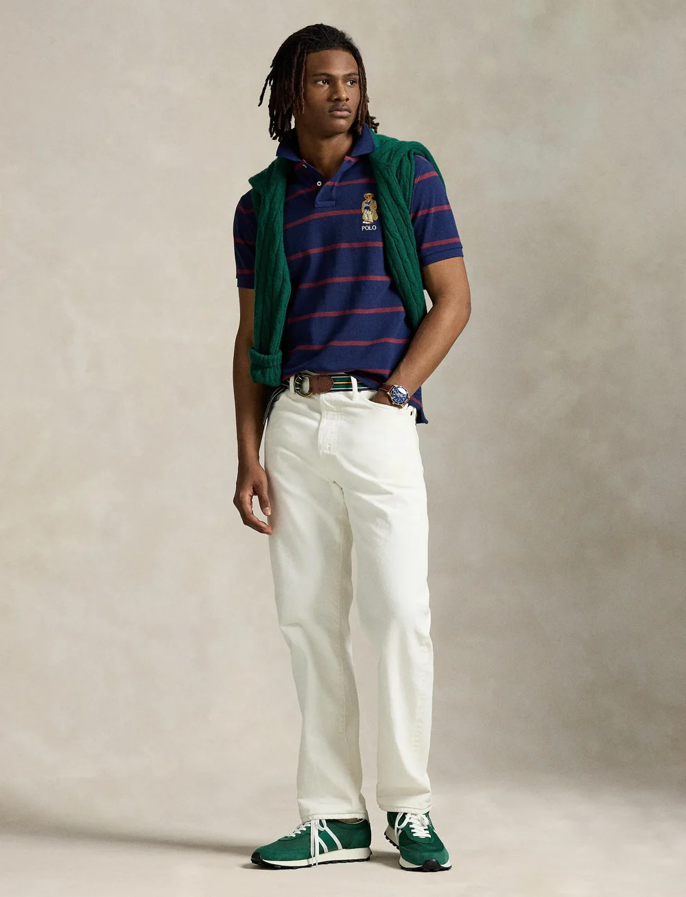 Polo Ralph Lauren - Custom Slim Fit Bear Mesh Polo Shirt - kurzärmelig - pf25 npt nvy rd w - 0